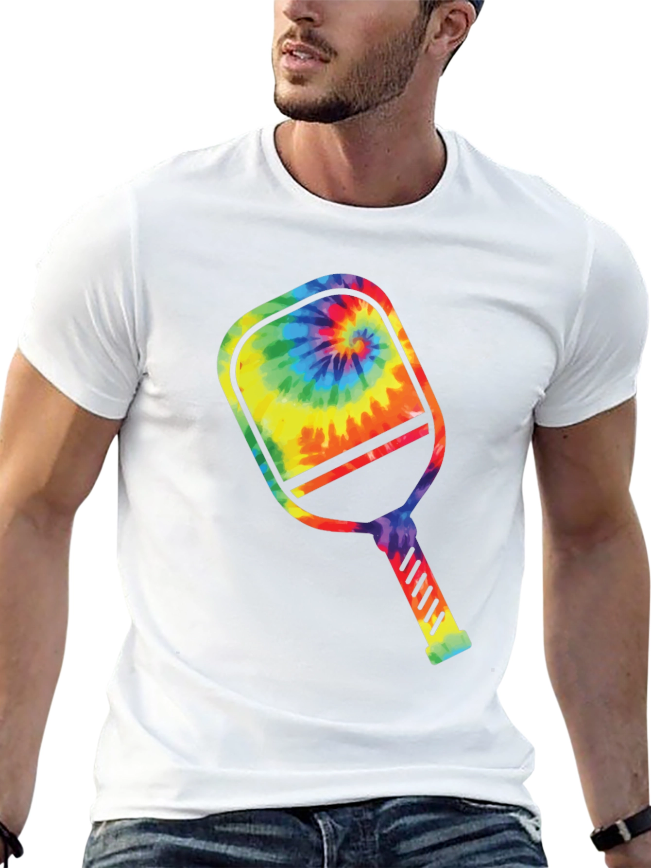 Tie Dye Pickleball Paddle Graphic Tee