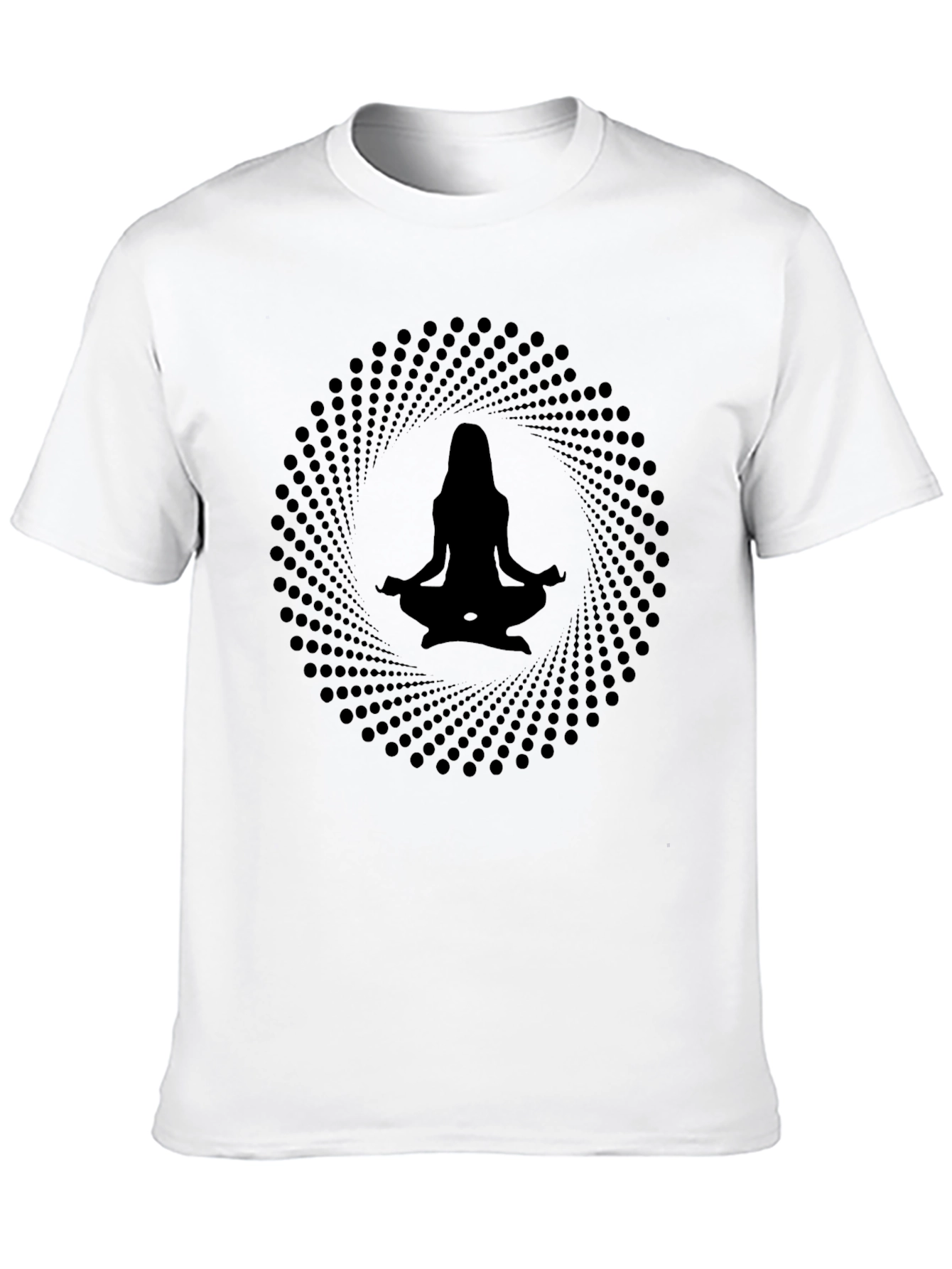 Meditative Silhouette Graphic Tee - Black