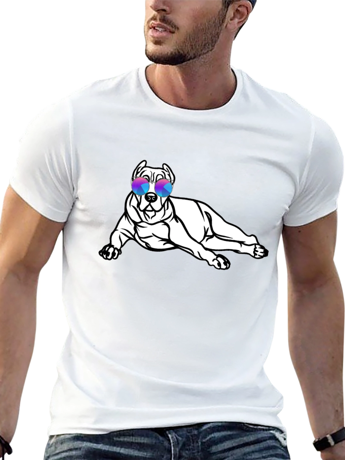 Cool Dog Sunglasses Black T-Shirt