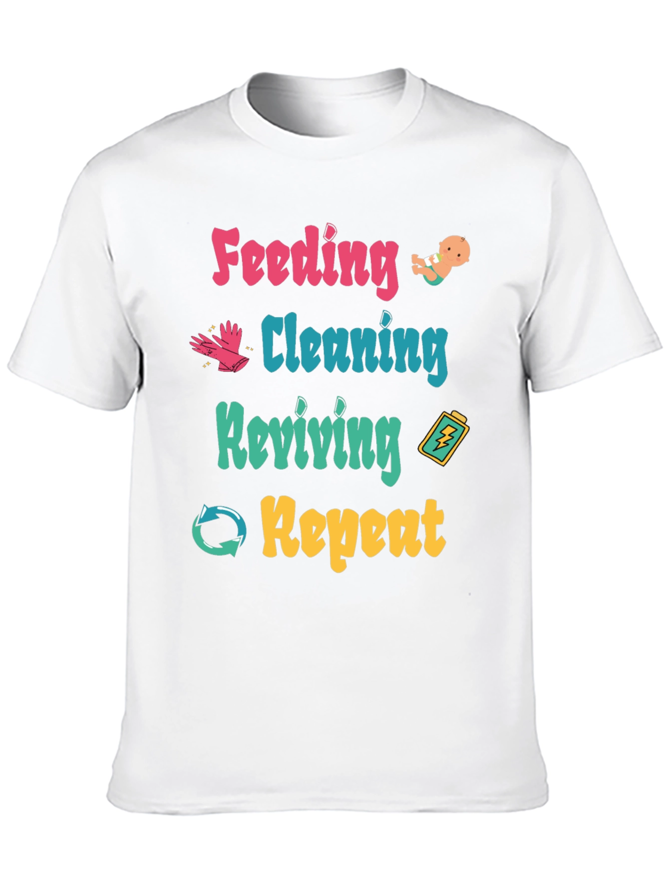 Feeding Cleaning Reviving Repeat Graphic T-Shirt