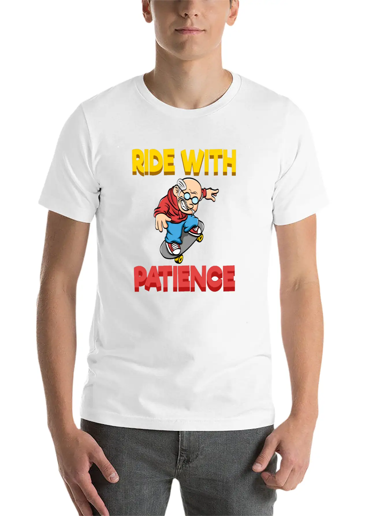 A Cute Riding Tee For Riders "Ride With Patience" Unisex Short Sleeve Soft Cotton T-Shirt – Casual Everyday Wear