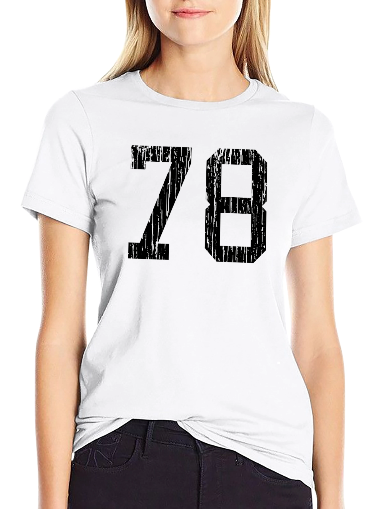 Retro Style 78 Graphic T-Shirt - Black