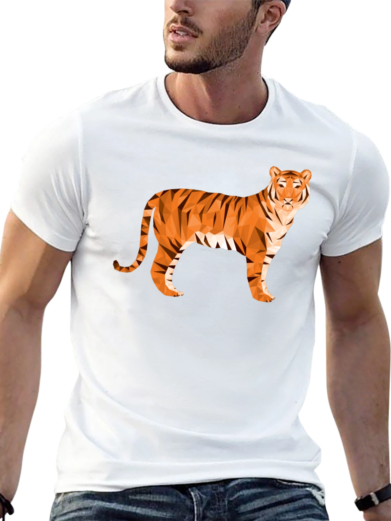 Geometric Tiger Graphic T-Shirt