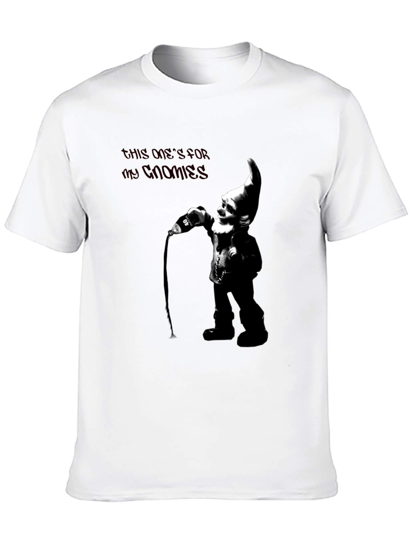 Gnomies Graphic T-Shirt - Black Crew Neck
