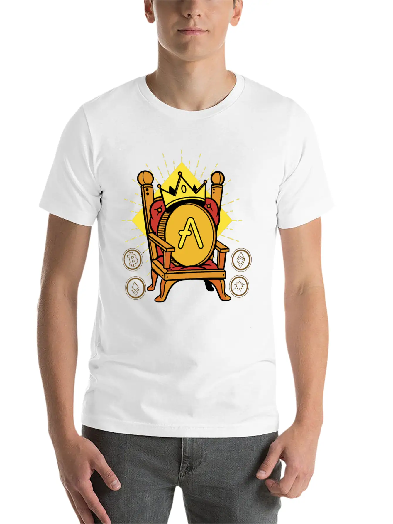 Aave Is King Crypto Basic Graphic T-Shirt – Daily Comfort In Soft Cotton