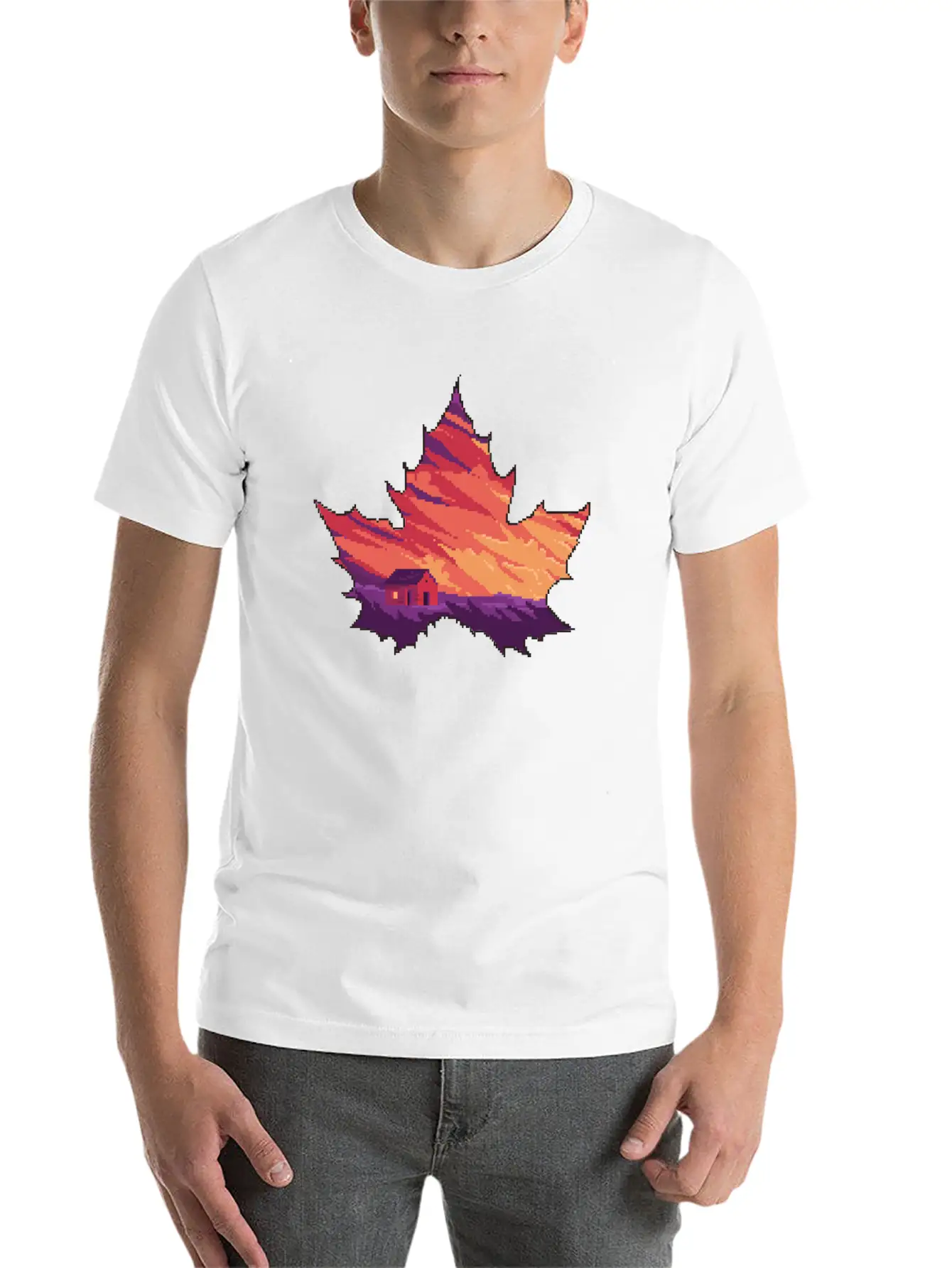 Aesthetic Leaves Unisex Short Sleeve Soft Cotton T-Shirt – Casual Everyday Wear