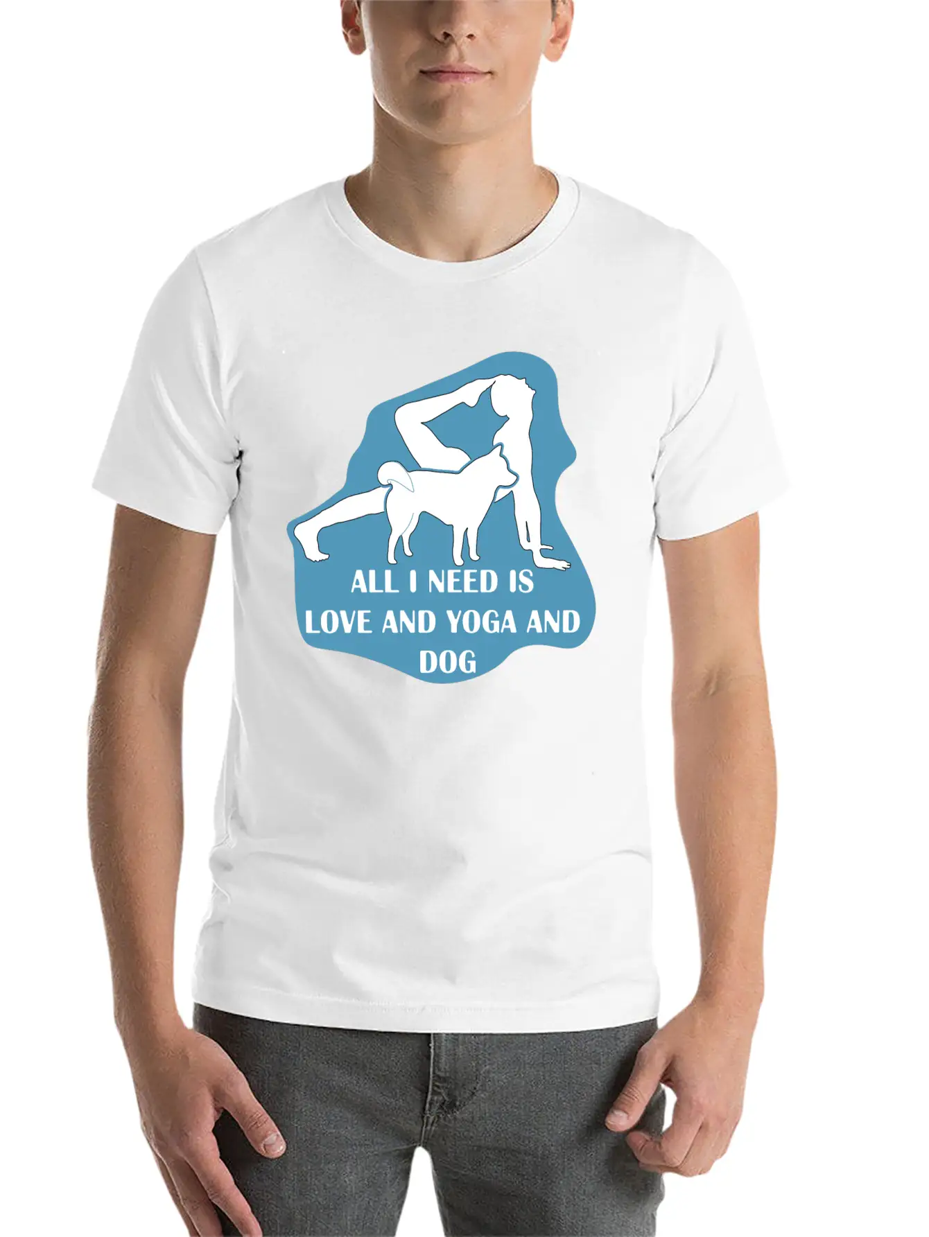 All I Need Is Love And Yoga And Dog Basic Graphic T-Shirt – Daily Comfort In Soft Cotton