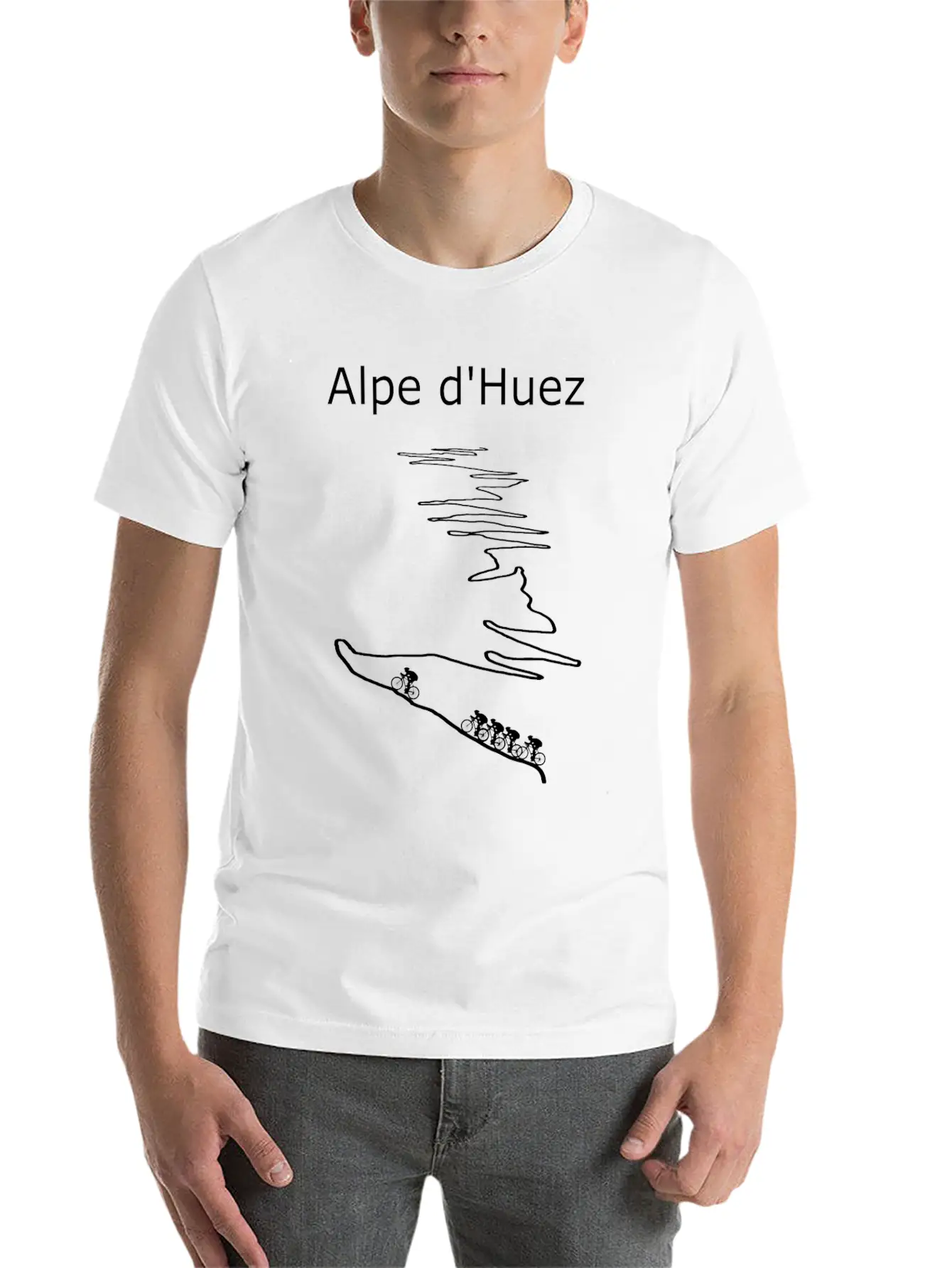 Alpe D Huez Black For Cyclist Basic Graphic T-Shirt – Daily Comfort In Soft Cotton