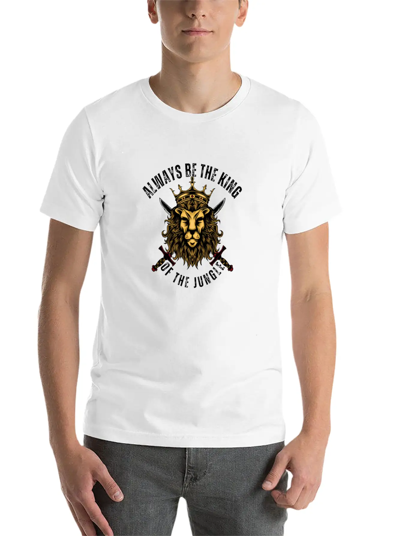Always Be The King Of The Jungle Unisex Short Sleeve Soft Cotton T-Shirt – Casual Everyday Wear