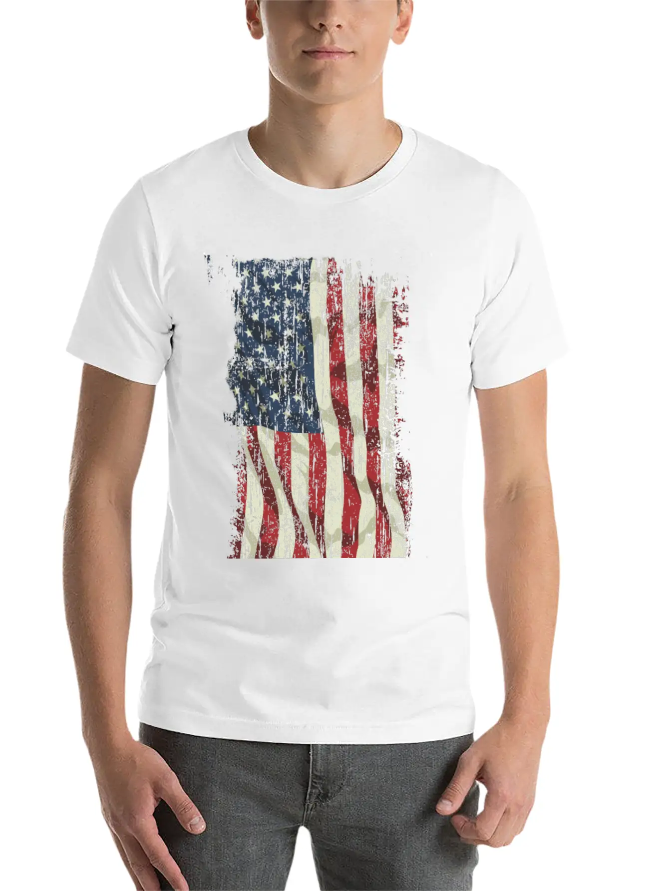America Flag Vintage Unisex Short Sleeve Soft Cotton T-Shirt – Casual Everyday Wear