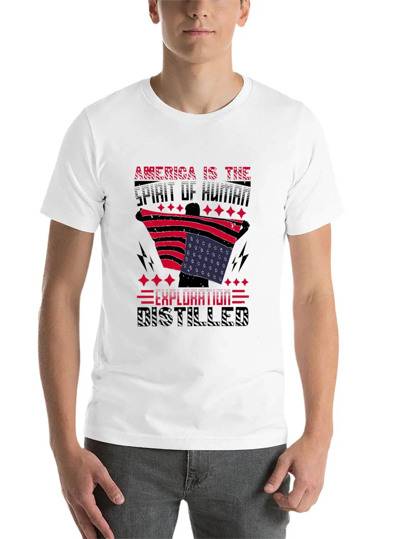 America Is The Spirit Of Human Exploration Comfortable Minimalist Graphic Tee – Summer Style Essential