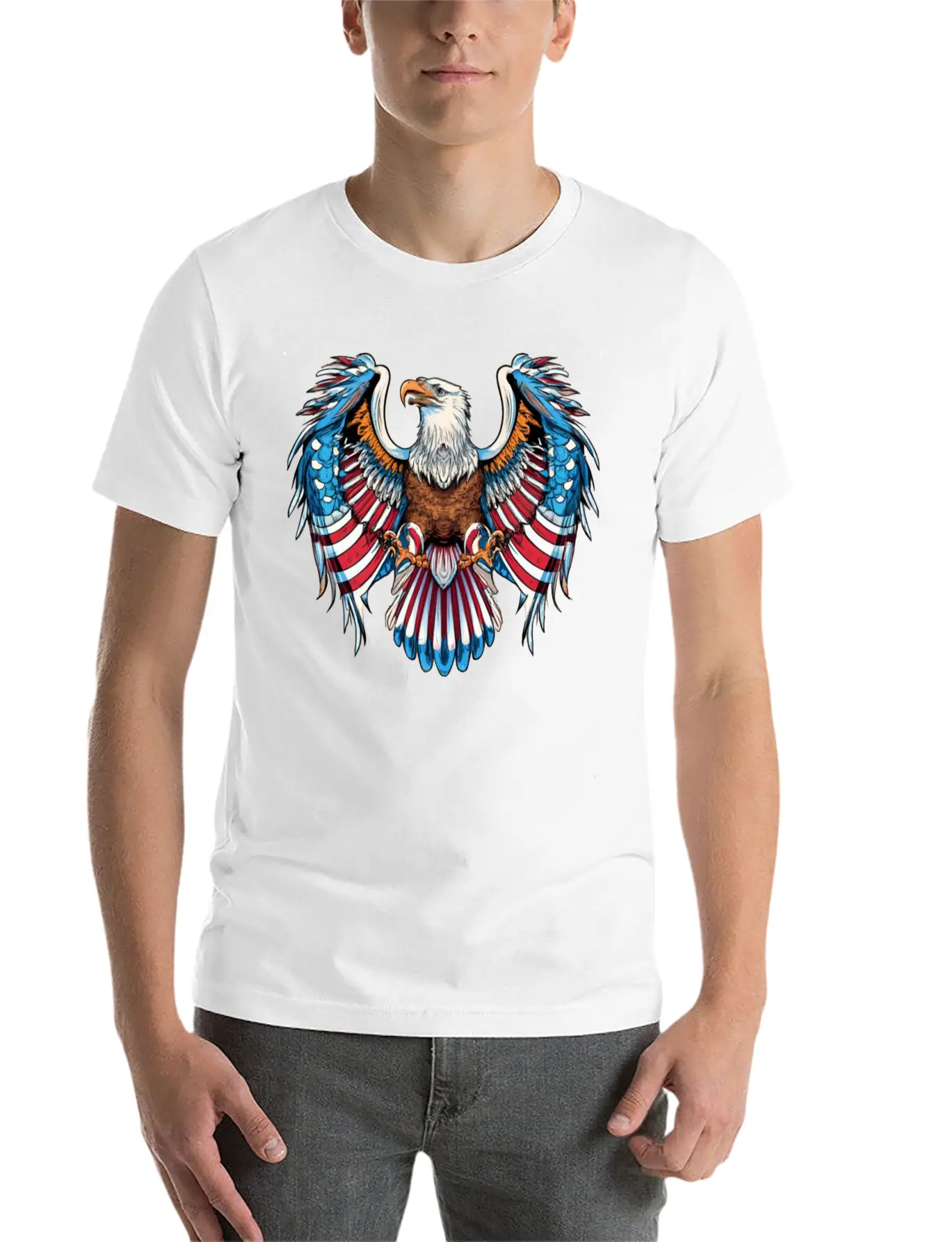 American Eagle Bald Eagle American Flag Patriotic Timeless Short Sleeve Tee – Comfy And Minimalist Design