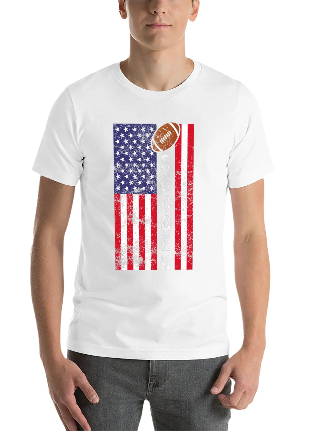 American Football : Soccer Unisex Short Sleeve Soft Cotton T-Shirt – Casual Everyday Wear