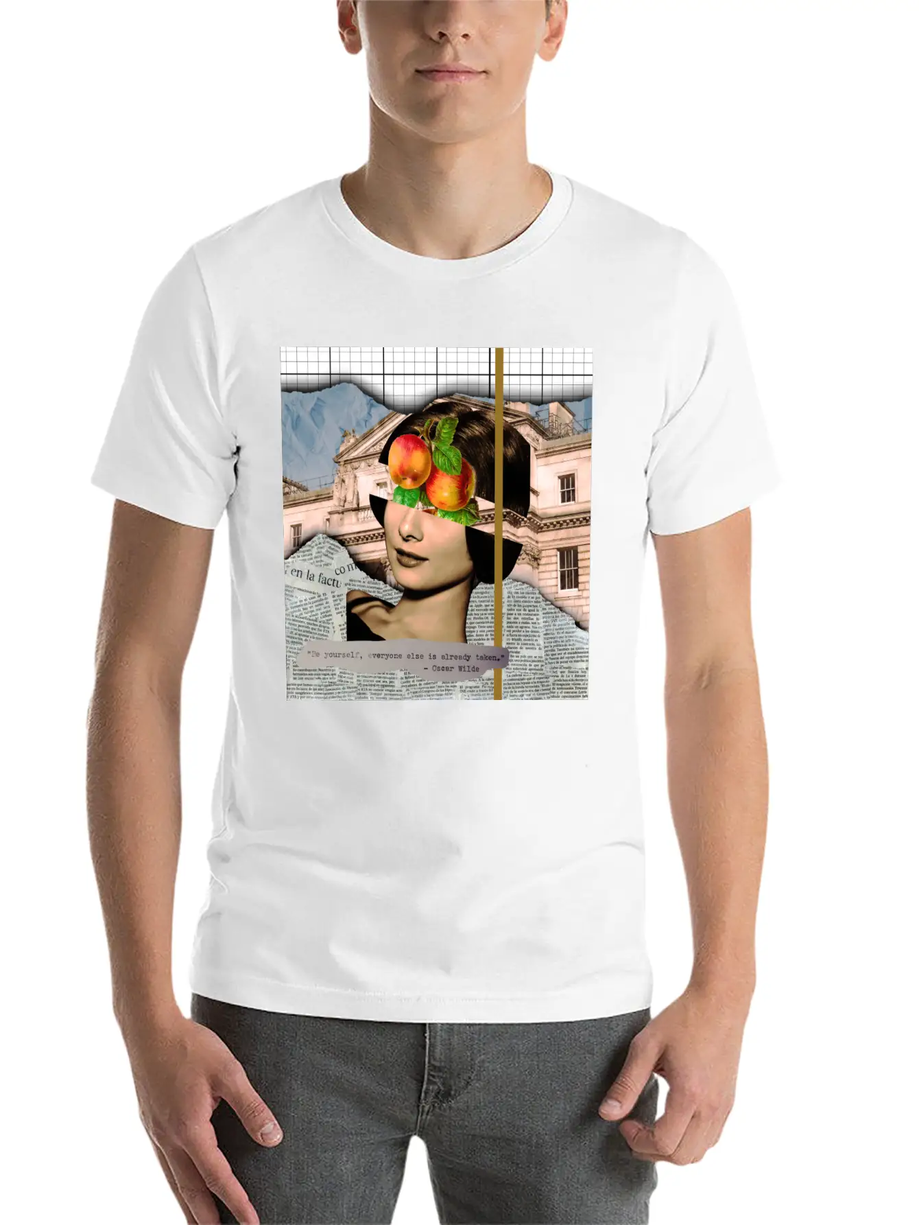 Analog Collage Art Stylish Everyday T-Shirt – Unisex Basic Cotton Tee