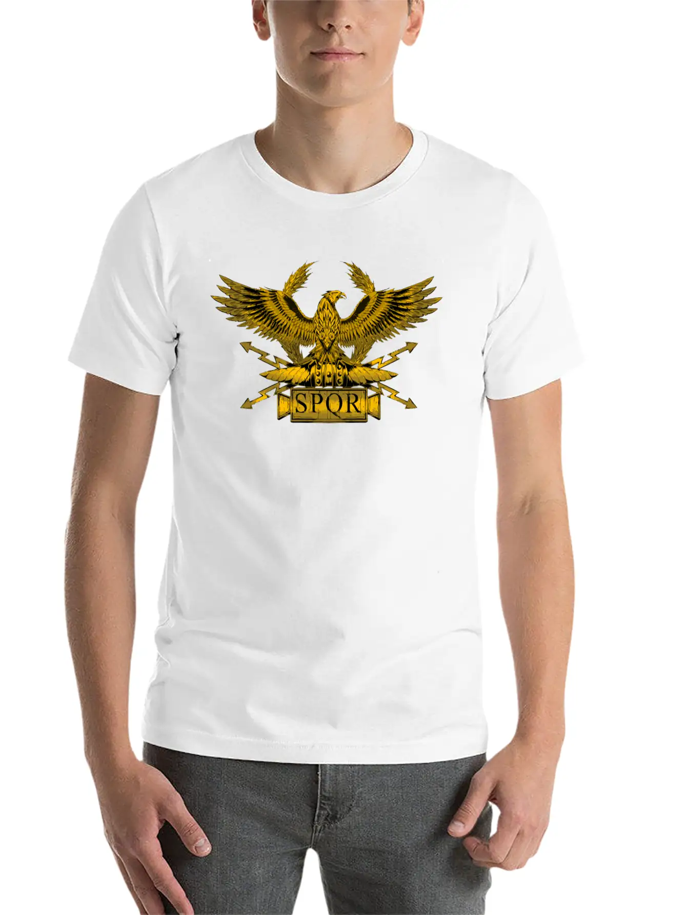 Ancient Classical Roman Eagle Legionary Standard S Stylish Everyday T-Shirt – Unisex Basic Cotton Tee