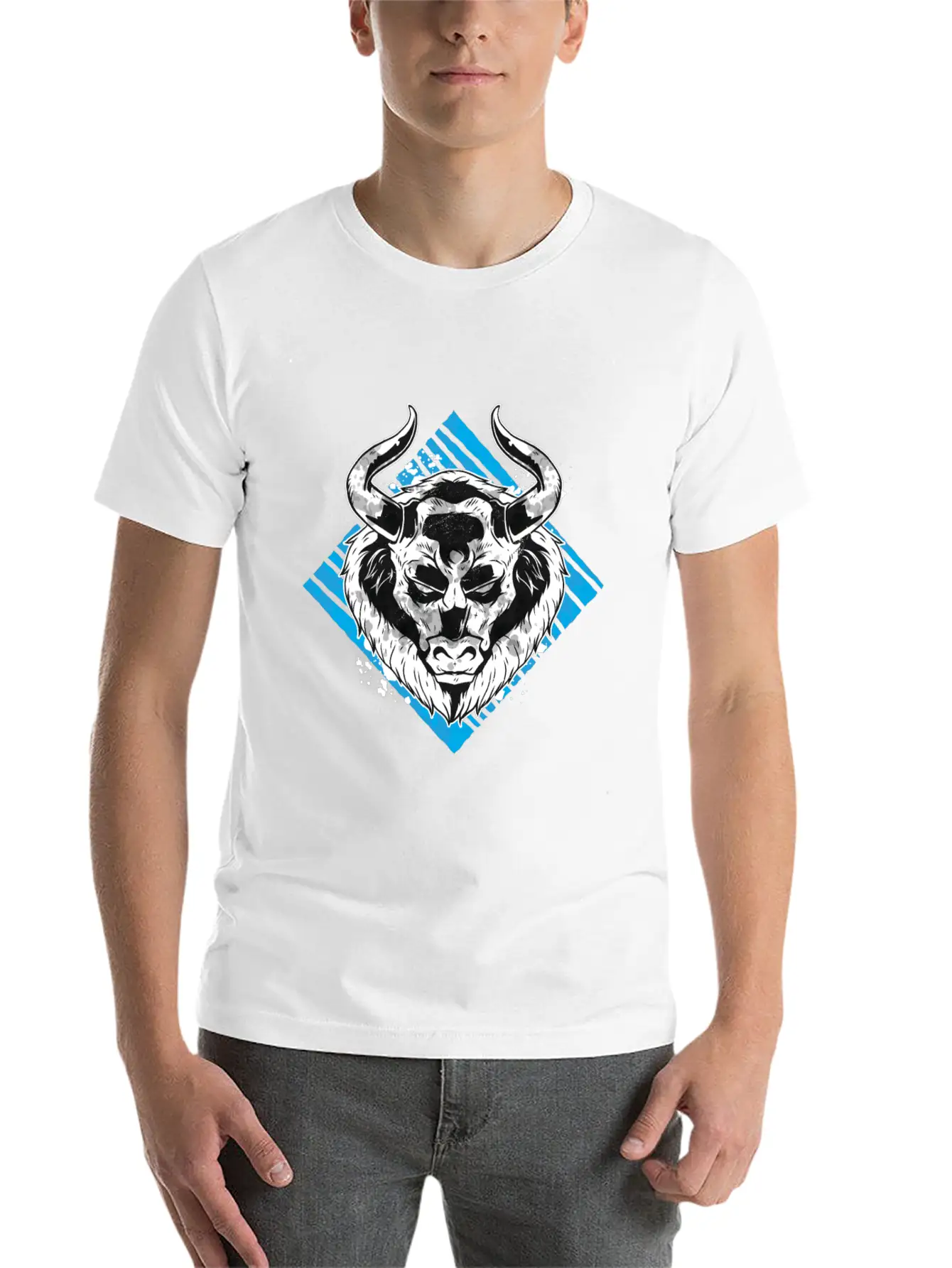 Angry Bull Design Unisex Casual T-Shirt – Clean Design For Daily Comfort