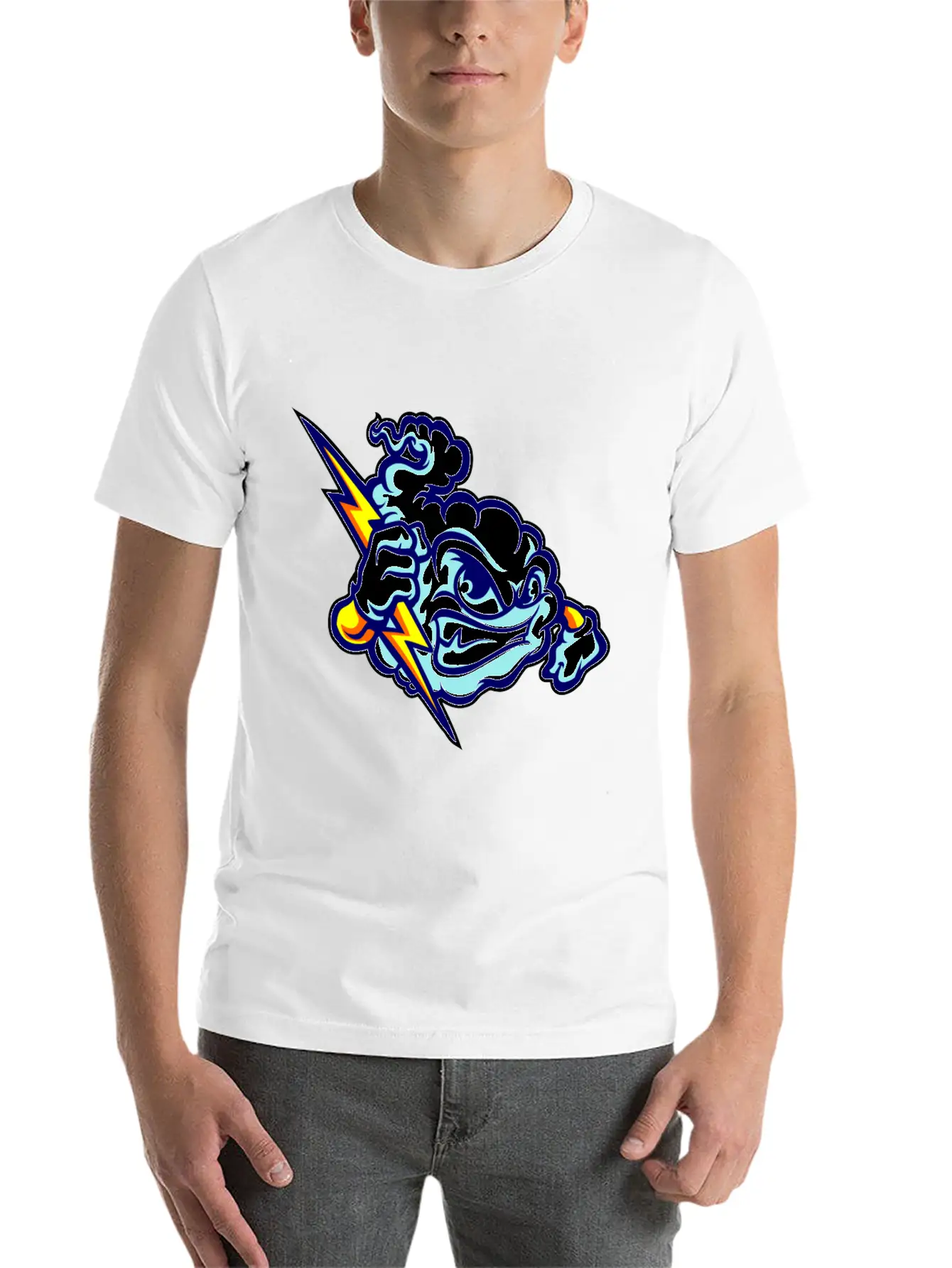 Angry Clouds Basic Graphic T-Shirt – Daily Comfort In Soft Cotton