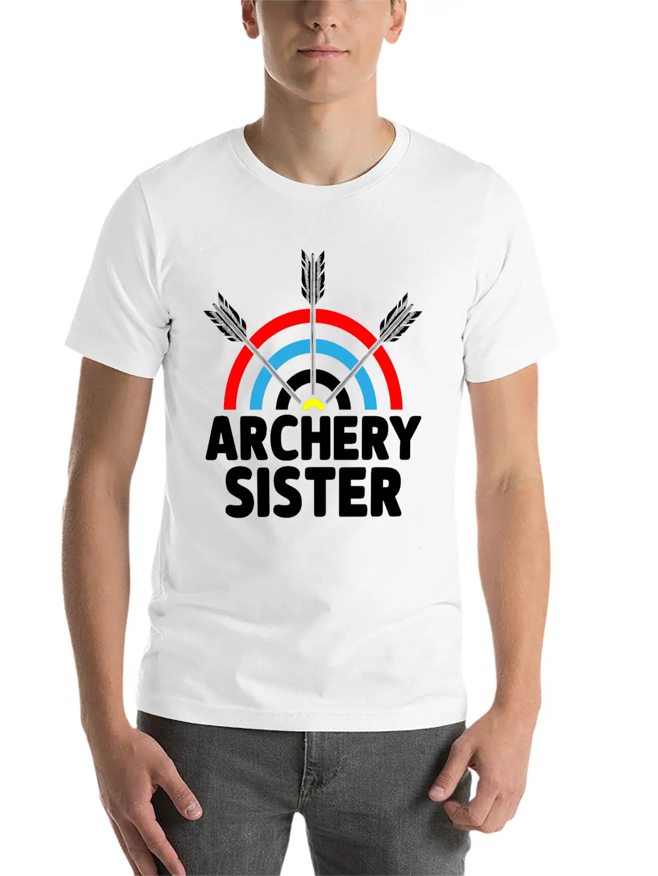 Archery Sister Archer Bow And Arrow Sis Unisex Short Sleeve Soft Cotton T-Shirt – Casual Everyday Wear