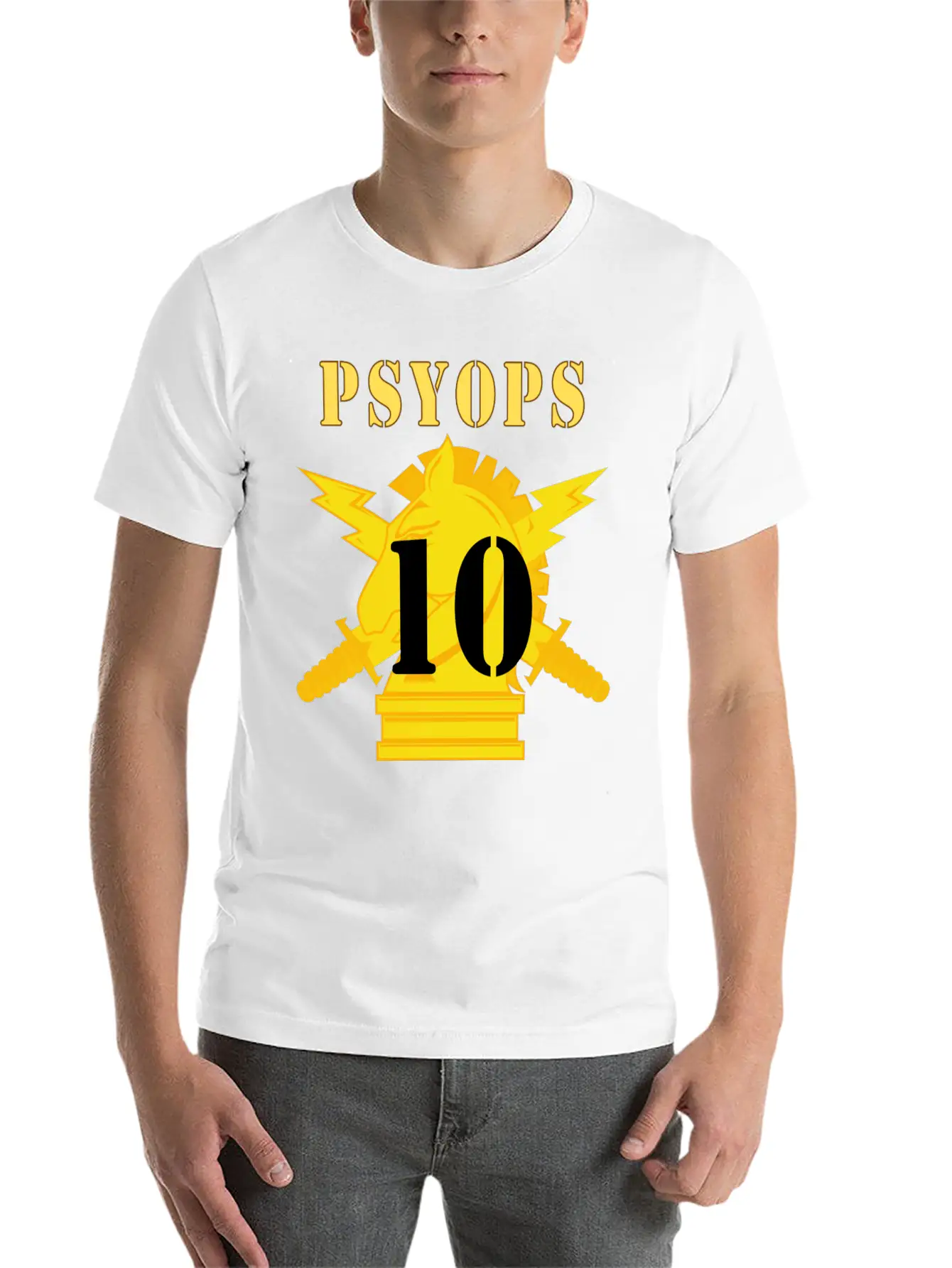 Army PSYOPS W Branch Insignia 10th Battalion Stylish Everyday T-Shirt – Unisex Basic Cotton Tee