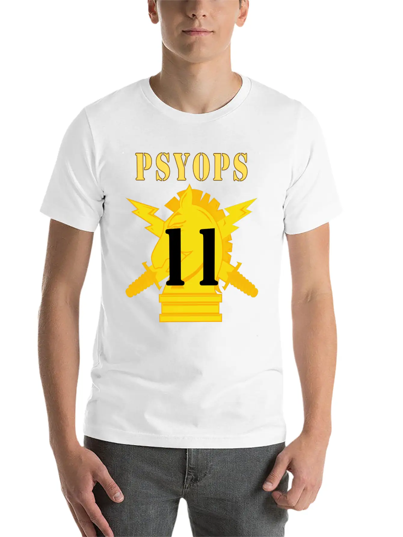 Army PSYOPS W Branch Insignia 11th Battalion Essential Unisex Summer Tee – Soft Cotton Casual Fit