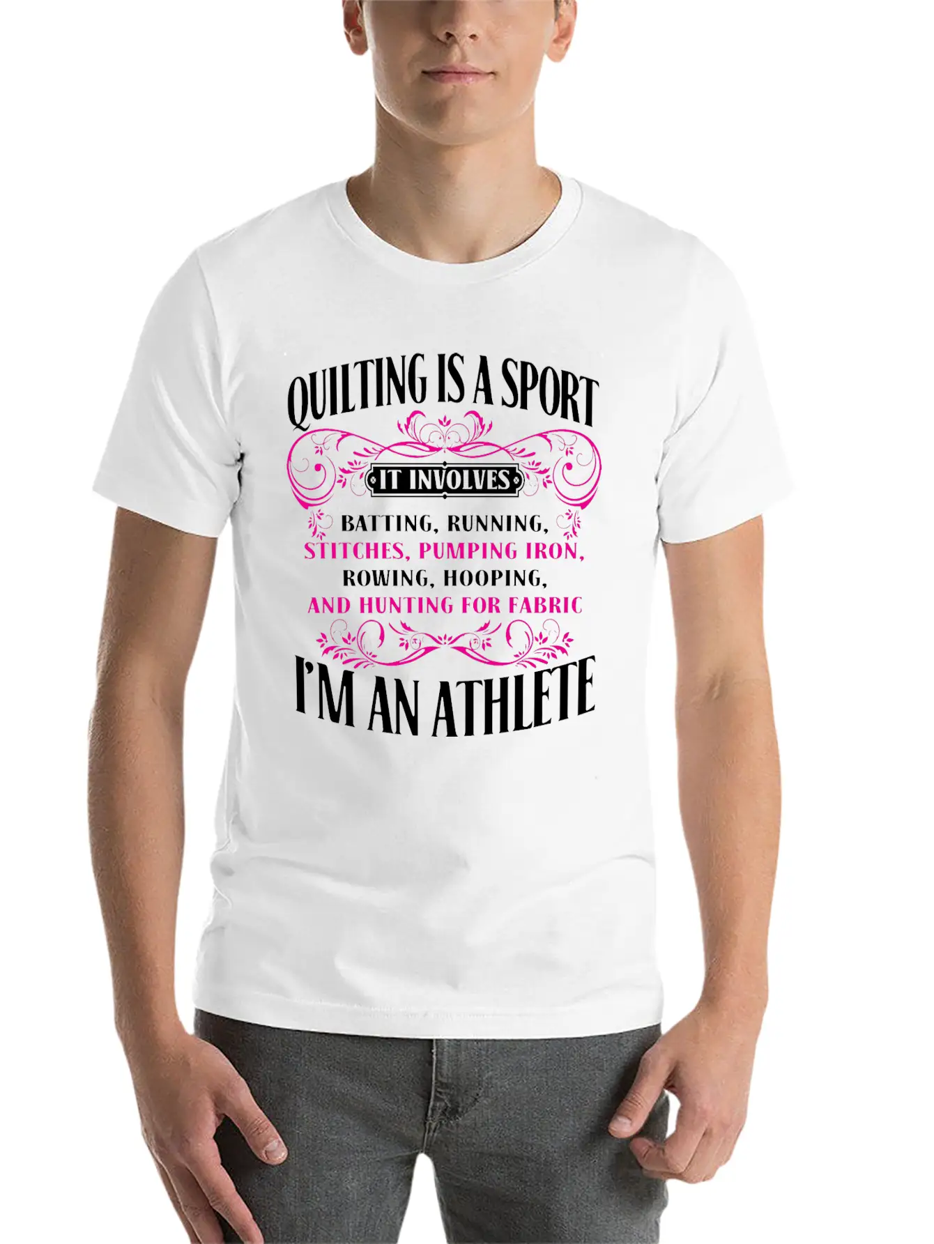 Athlete - Athlete - Quilting Is A Sport I'm An A Basic Graphic T-Shirt – Daily Comfort In Soft Cotton