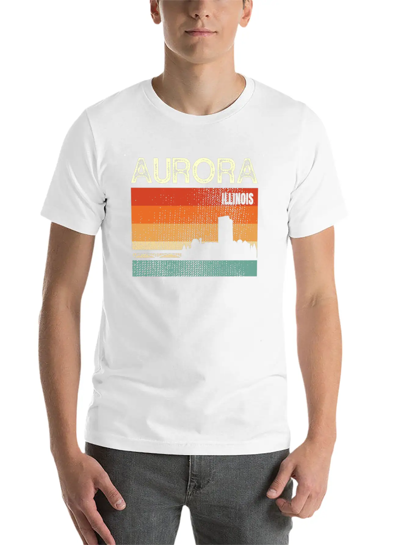 Aurora Illinois Stylish Everyday T-Shirt – Unisex Basic Cotton Tee