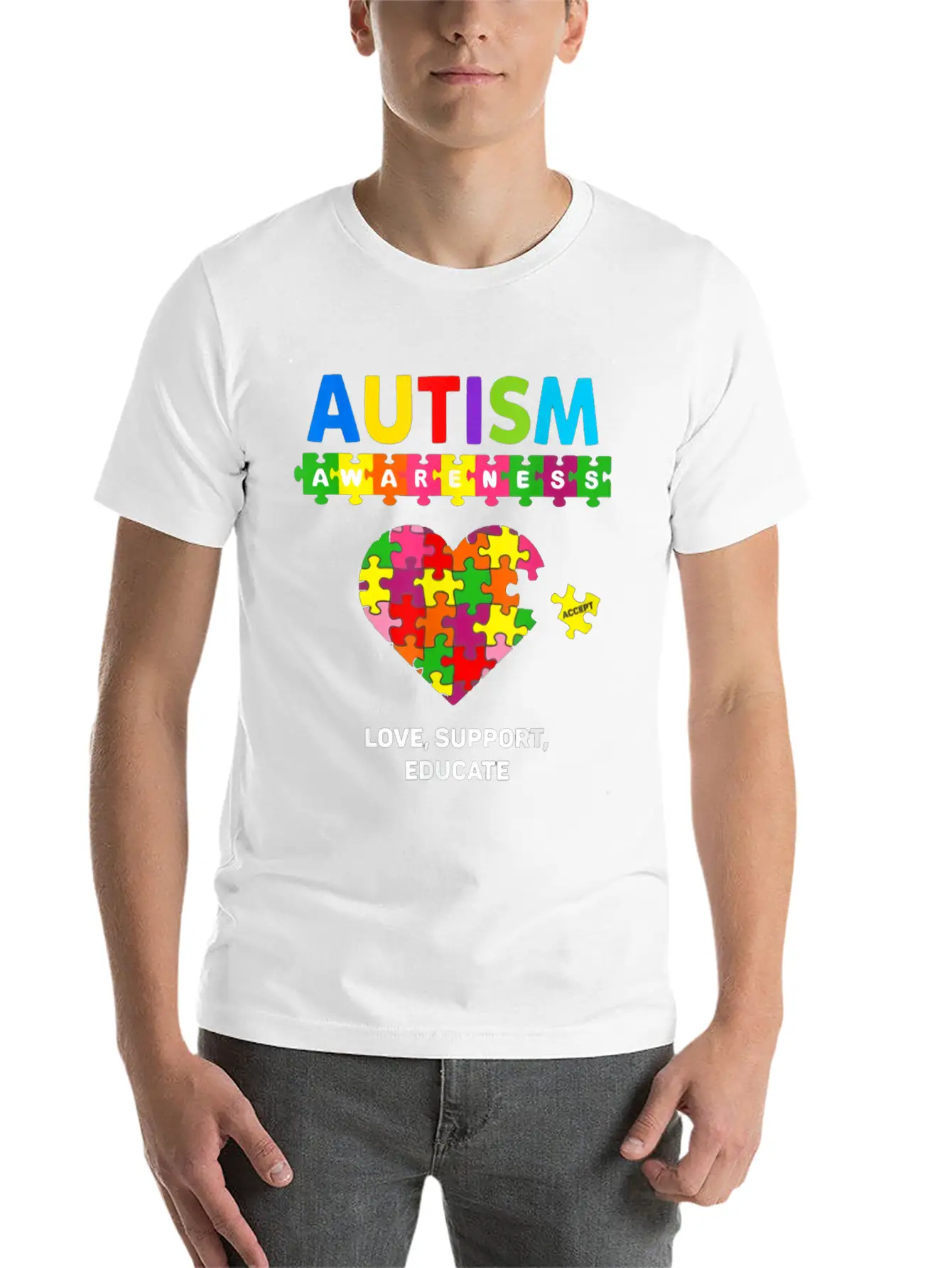 Autism Awareness Comfortable Minimalist Graphic Tee – Summer Style Essential