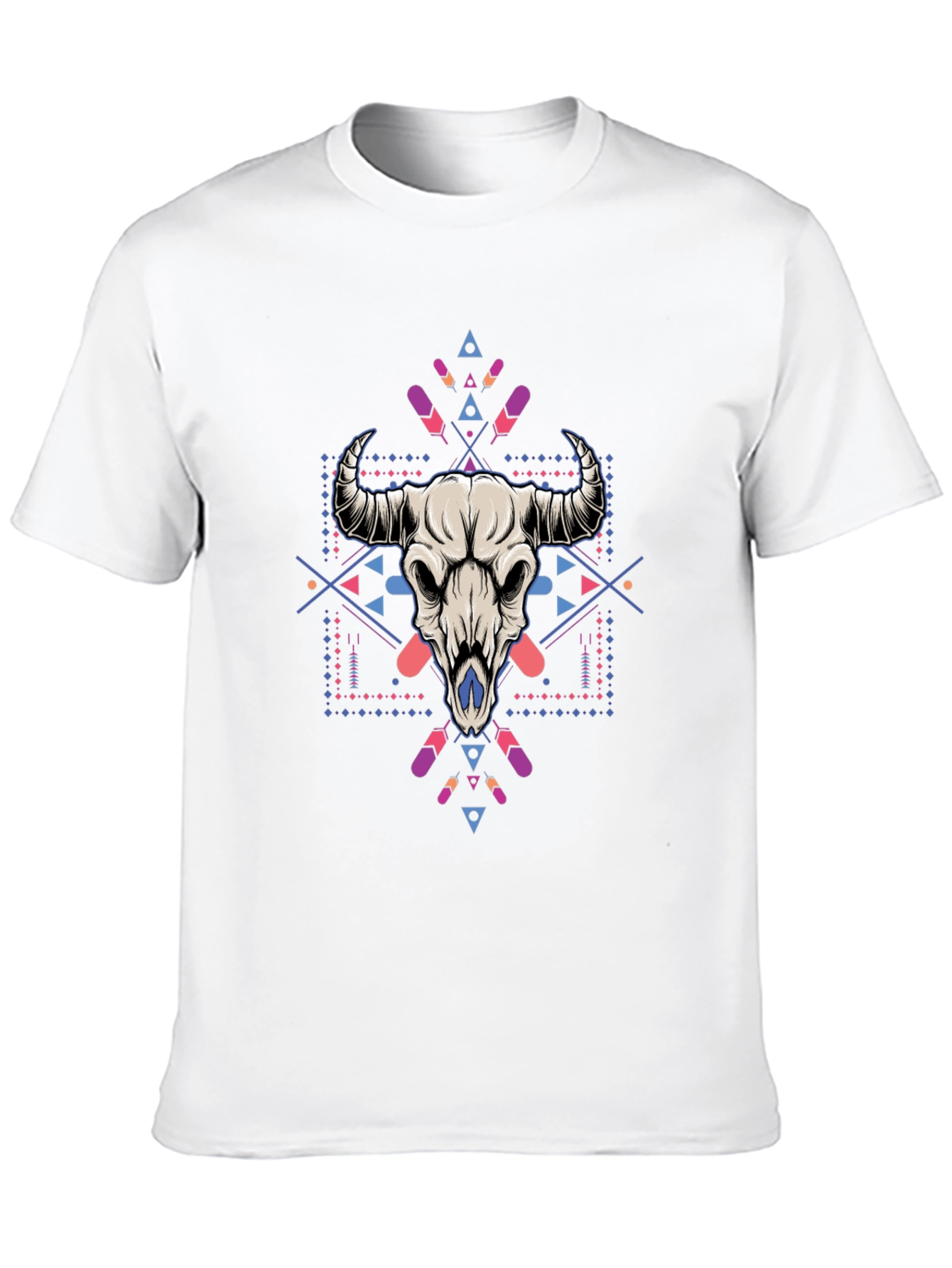 Bull Skull Graphic Tee - Stylish Mens Black T-Shirt