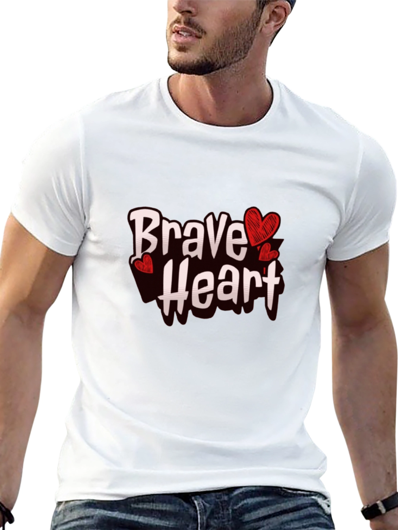 Brave Heart Graphic Tee - Trendy Casual Wear