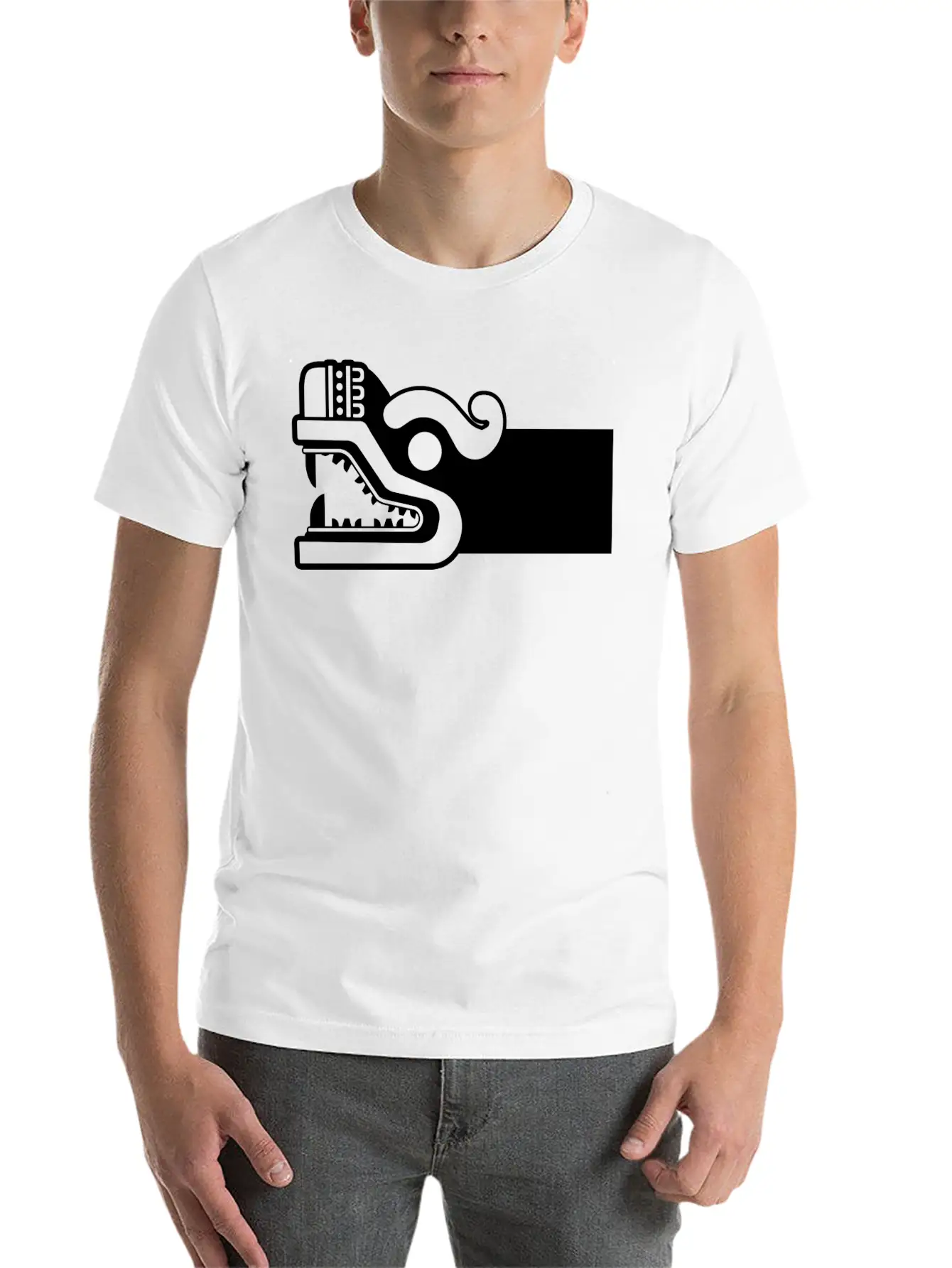 Aztec Serpent Head Tribal Symbol Stylish Everyday T-Shirt – Unisex Basic Cotton Tee