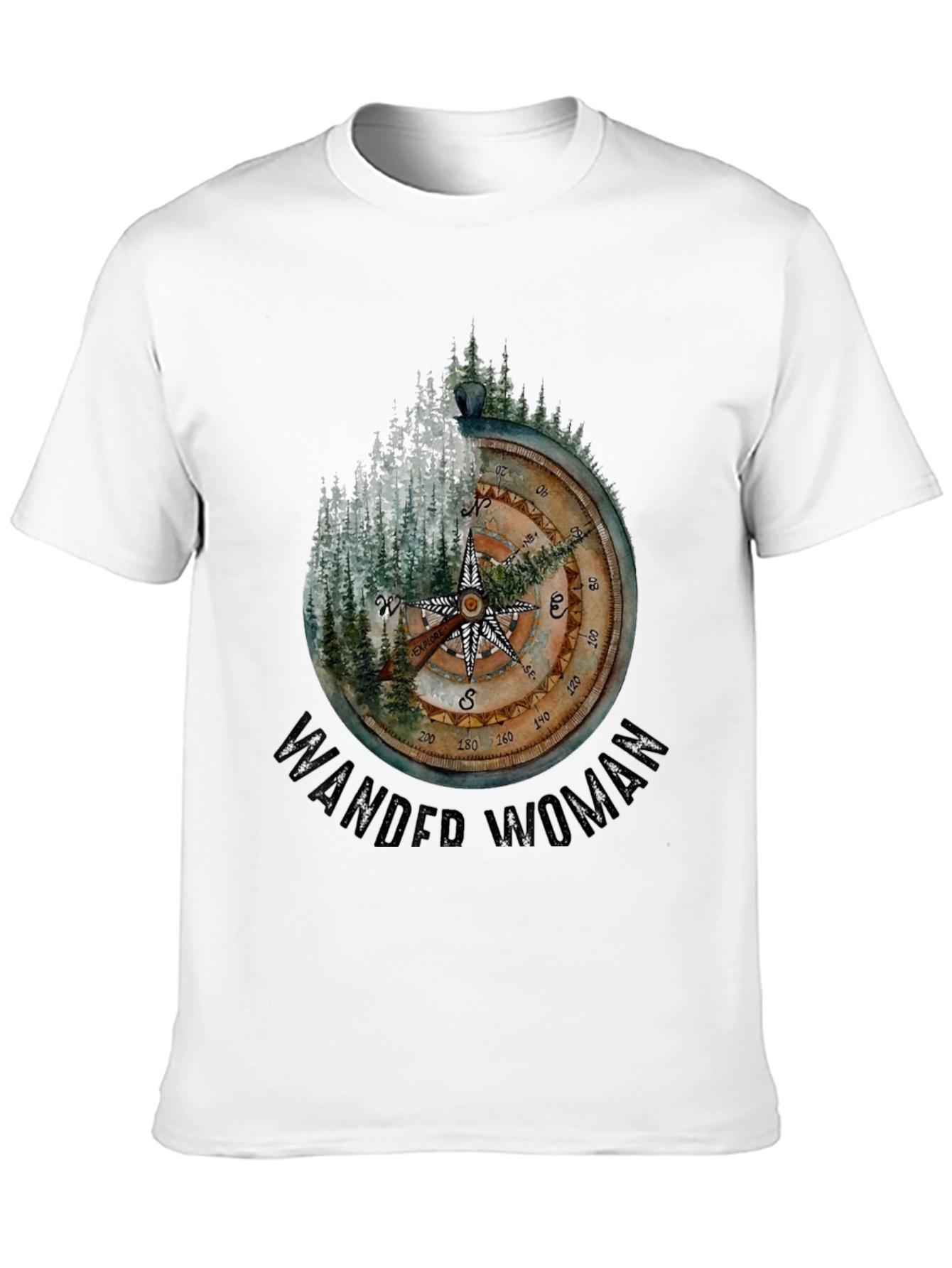 Wander Woman Compass Graphic Tee - Adventure Awaits!