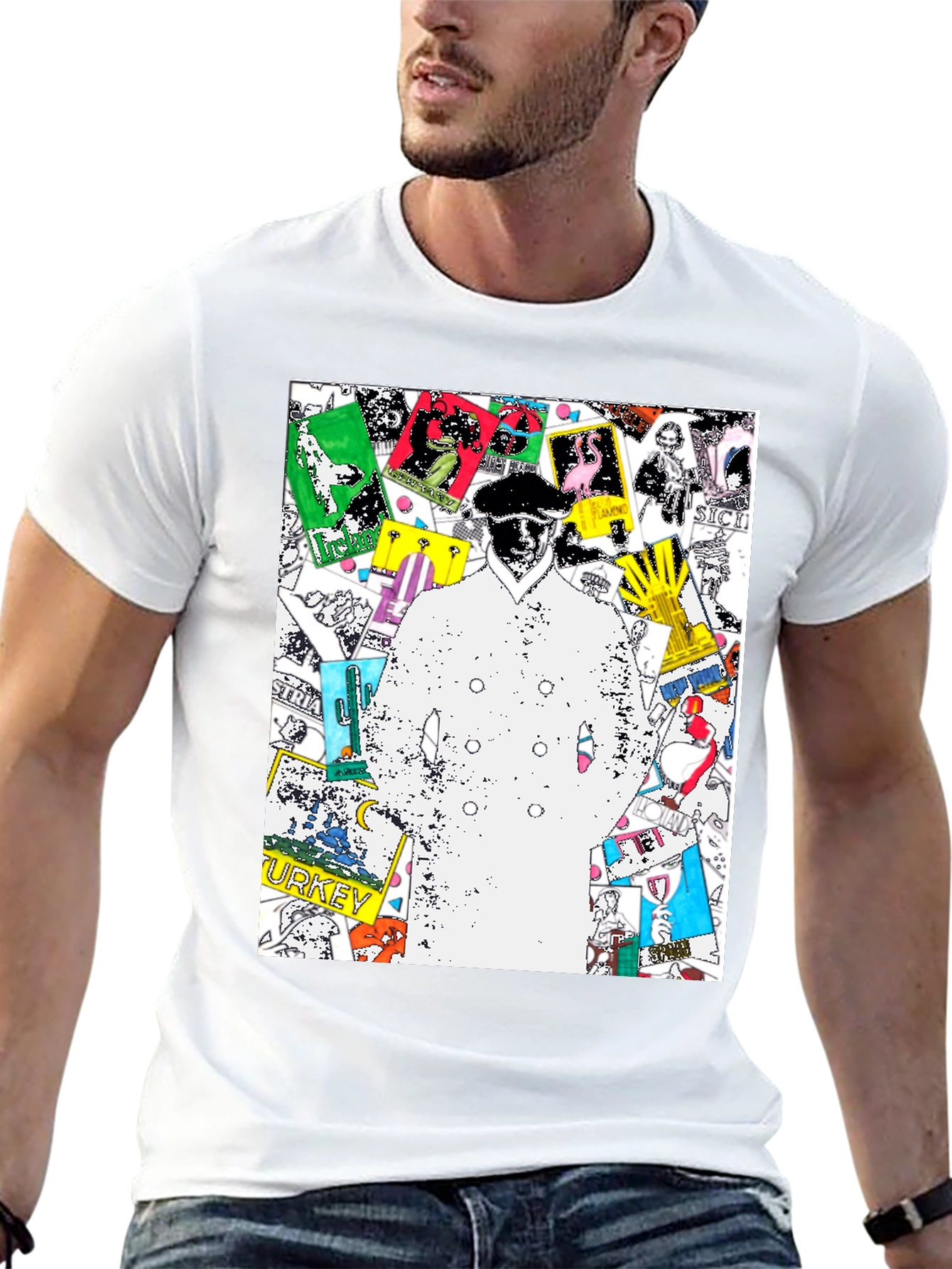 Trendy Graphic Tee - Illustrated World Tour