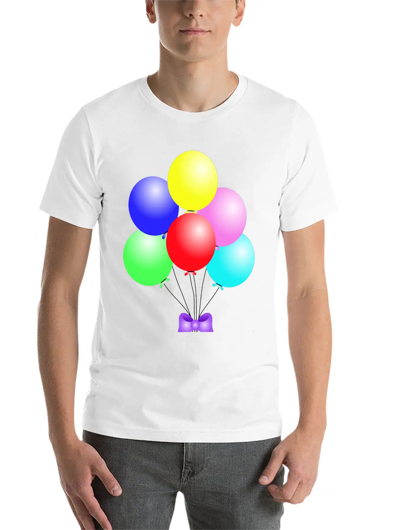 Balloons Comfortable Minimalist Graphic Tee – Summer Style Essential