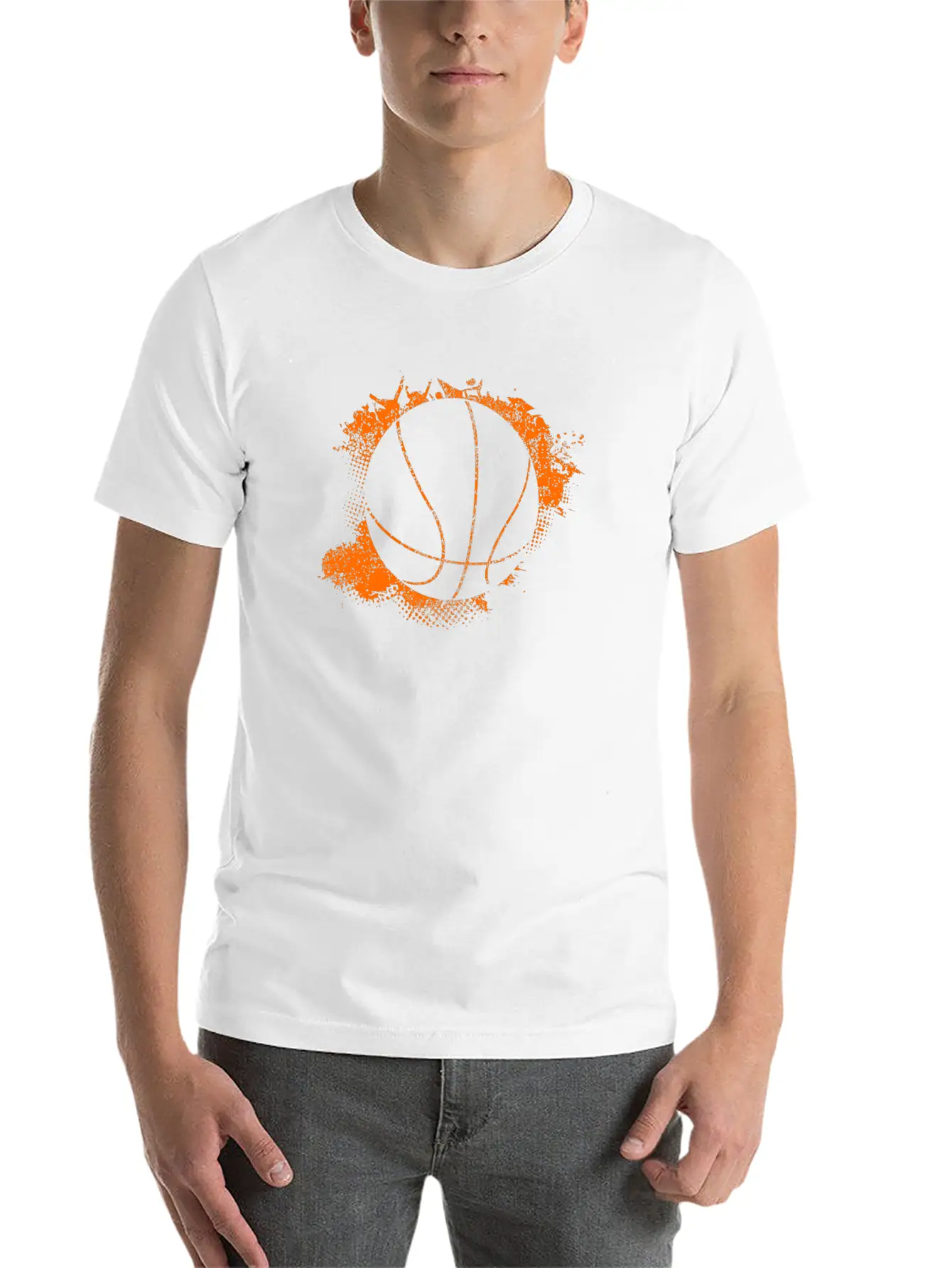 Basketball Paint Splatter Unisex Casual T-Shirt – Clean Design For Daily Comfort