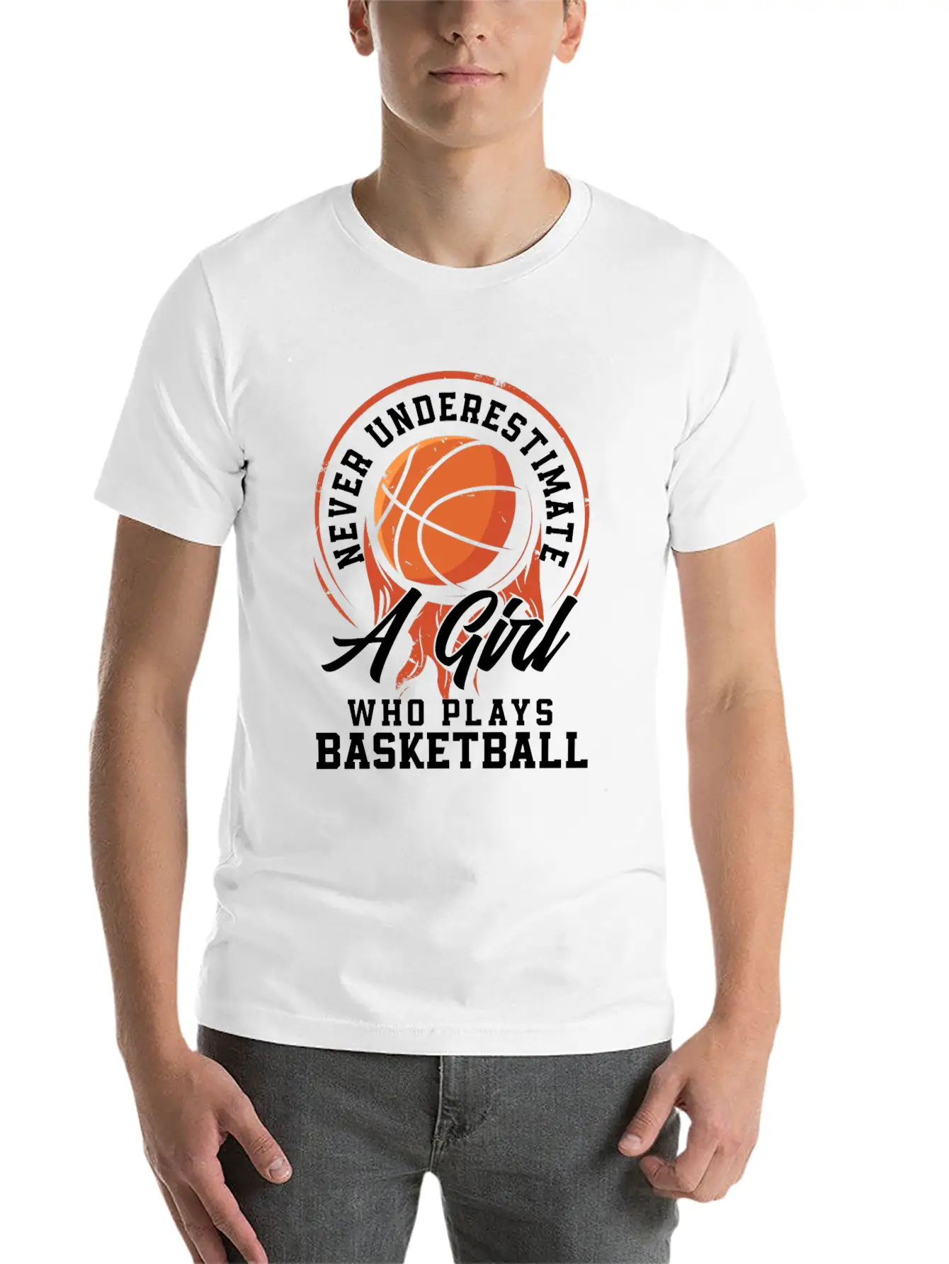 Basketball Player Athlete Gift Basketball Woman Unisex Short Sleeve Soft Cotton T-Shirt – Casual Everyday Wear
