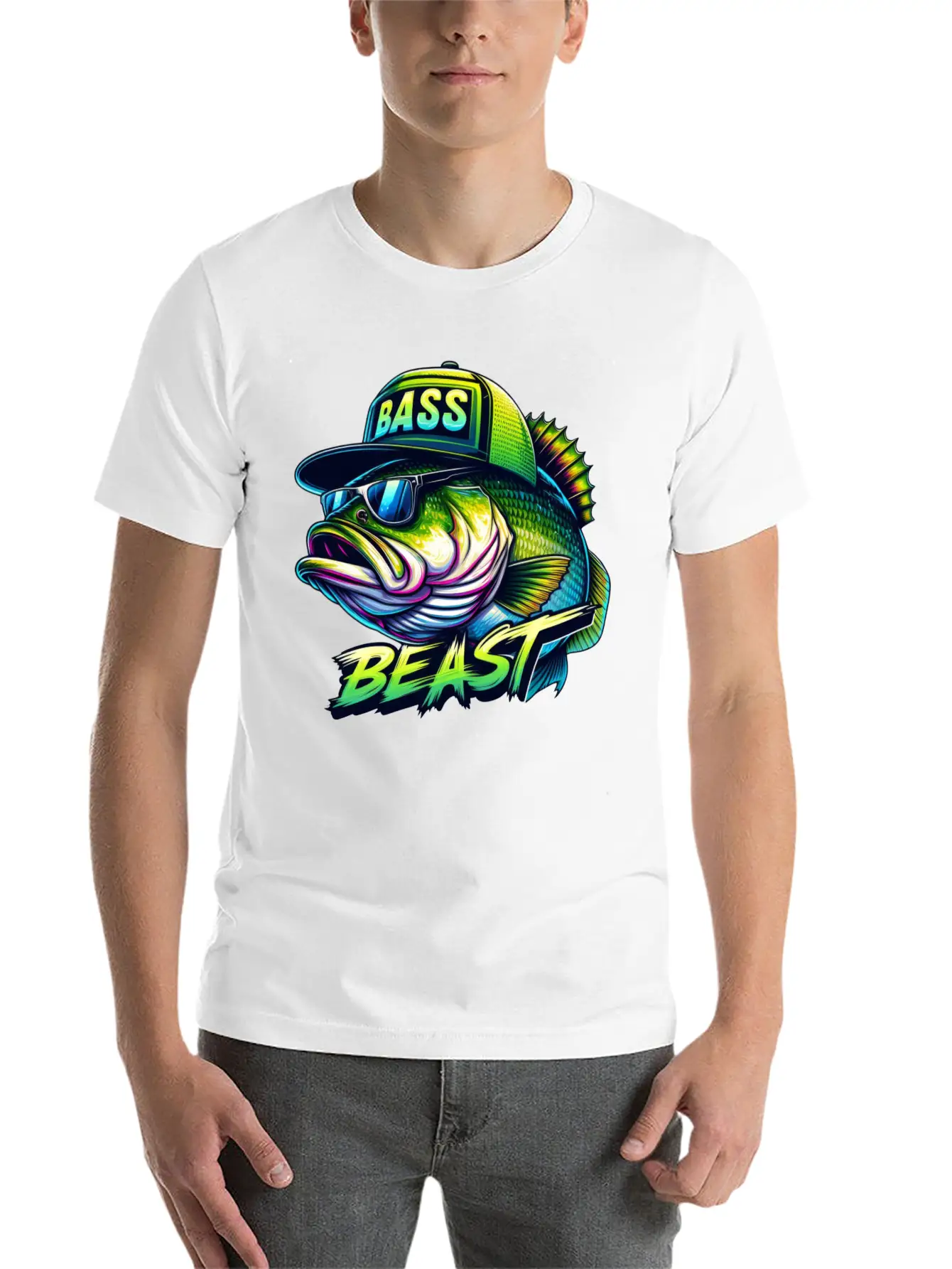 Bass Beast Unisex Short Sleeve Soft Cotton T-Shirt – Casual Everyday Wear