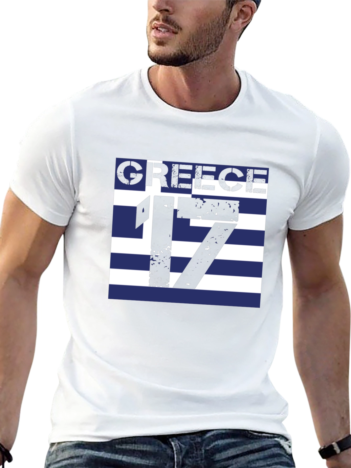 Greece 17 Graphic Tee - Black Cotton T-Shirt