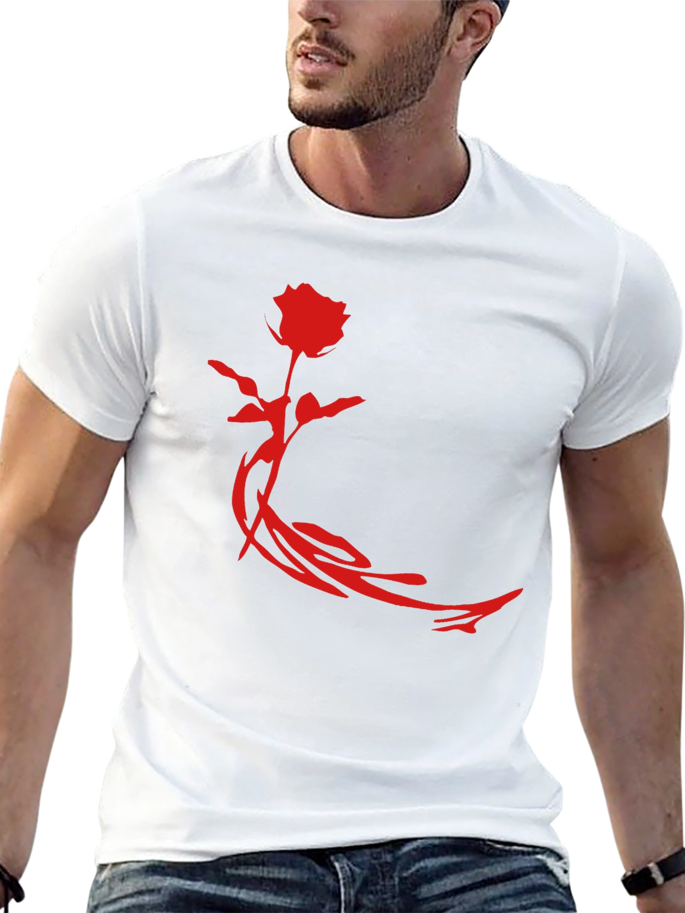 Rose Graphic Black T-Shirt - Stylish Mens Apparel