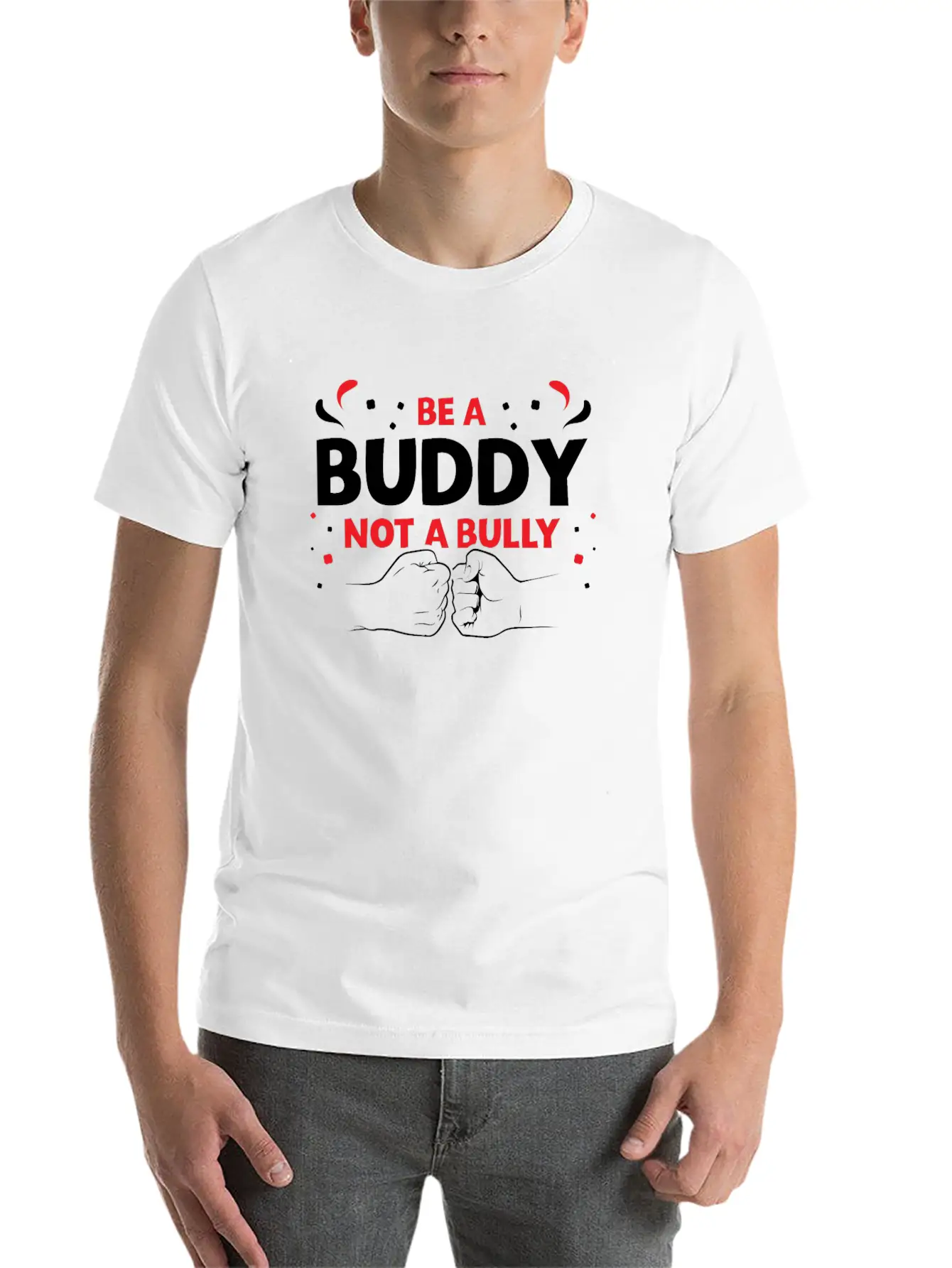 Be A Buddy Not A Bully Mobbing Kindness Bullying Basic Graphic T-Shirt – Daily Comfort In Soft Cotton