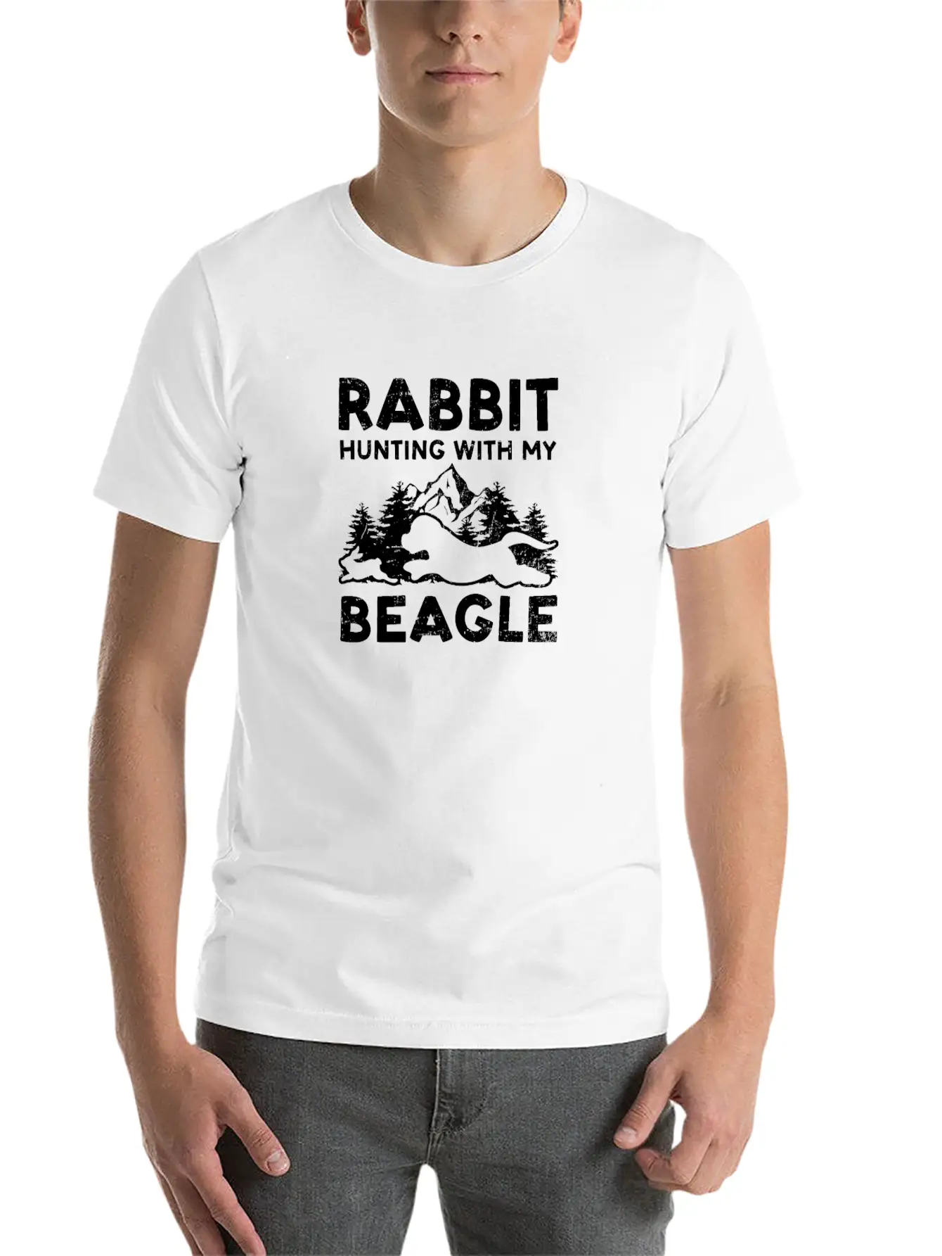 Beagle Hunting Rabbit Hunting With My Beagle Unisex Casual T-Shirt – Clean Design For Daily Comfort
