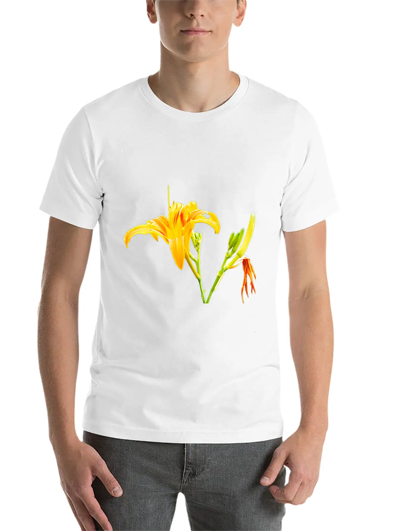 Beautiful Yellow Daylily In Full Bloom Timeless Short Sleeve Tee – Comfy And Minimalist Design