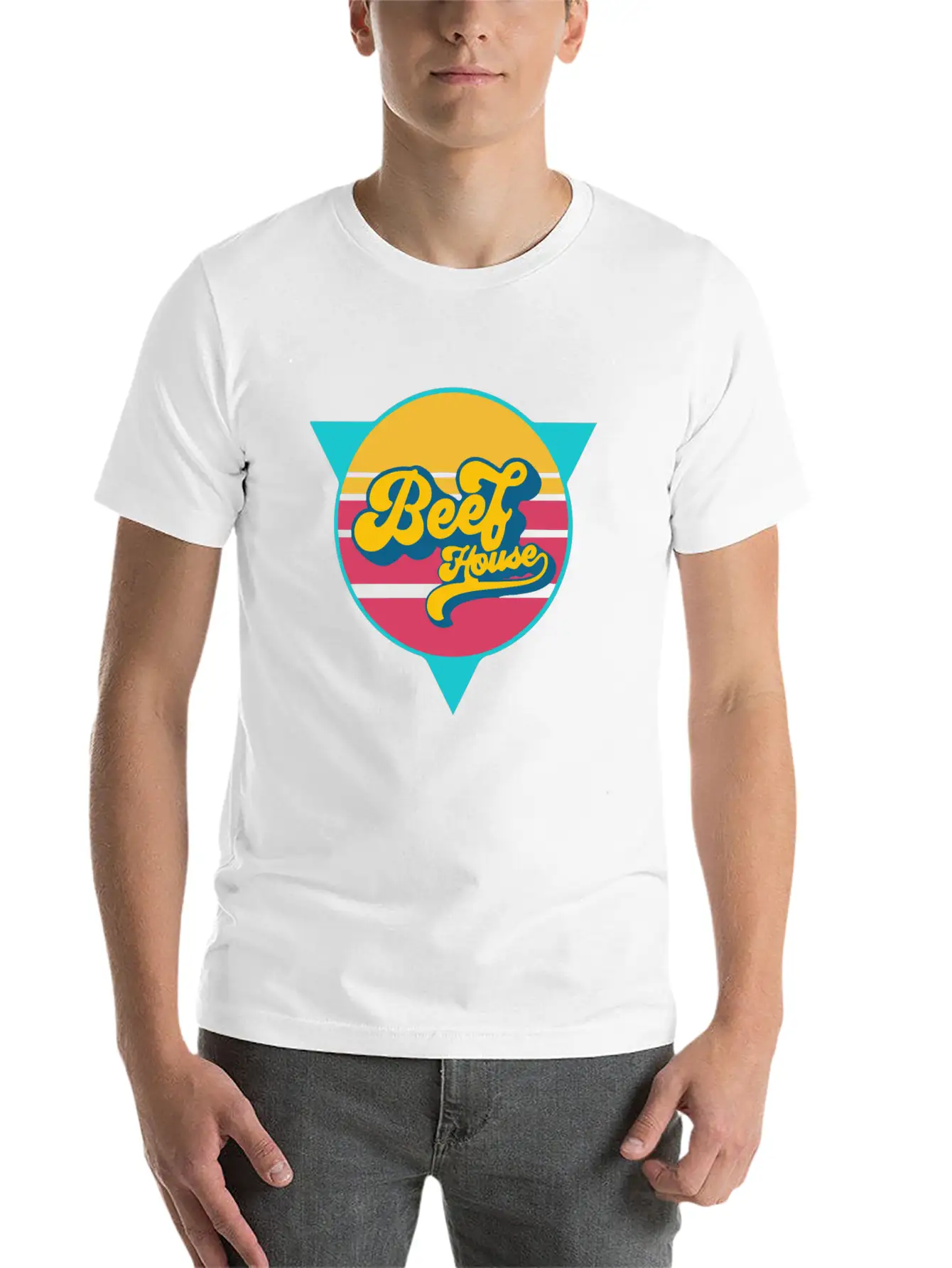 Beef House Retro Comfortable Minimalist Graphic Tee – Summer Style Essential
