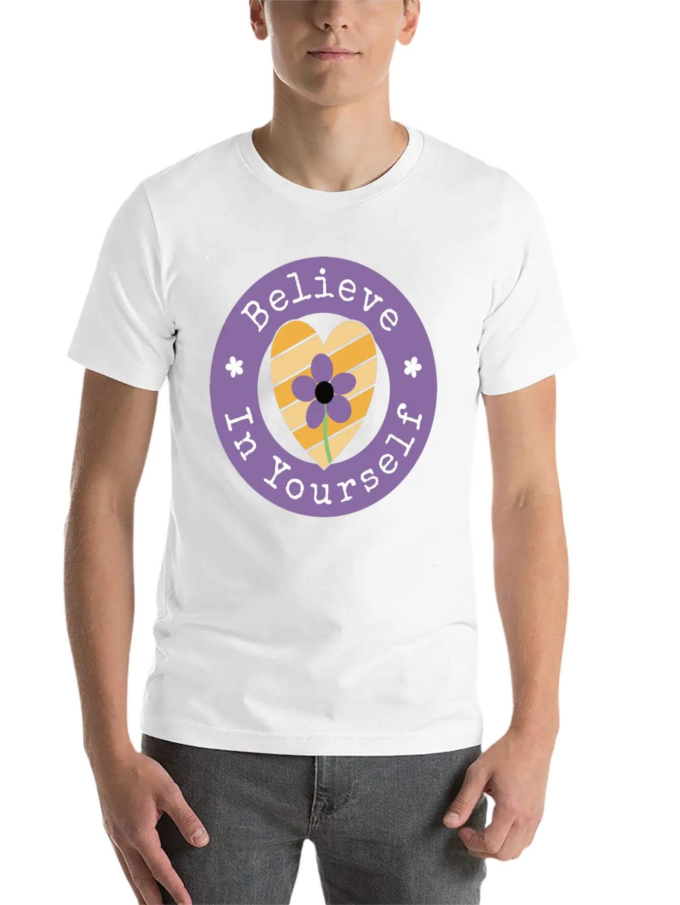 Believe In Yourself Unisex Short Sleeve Soft Cotton T-Shirt – Casual Everyday Wear