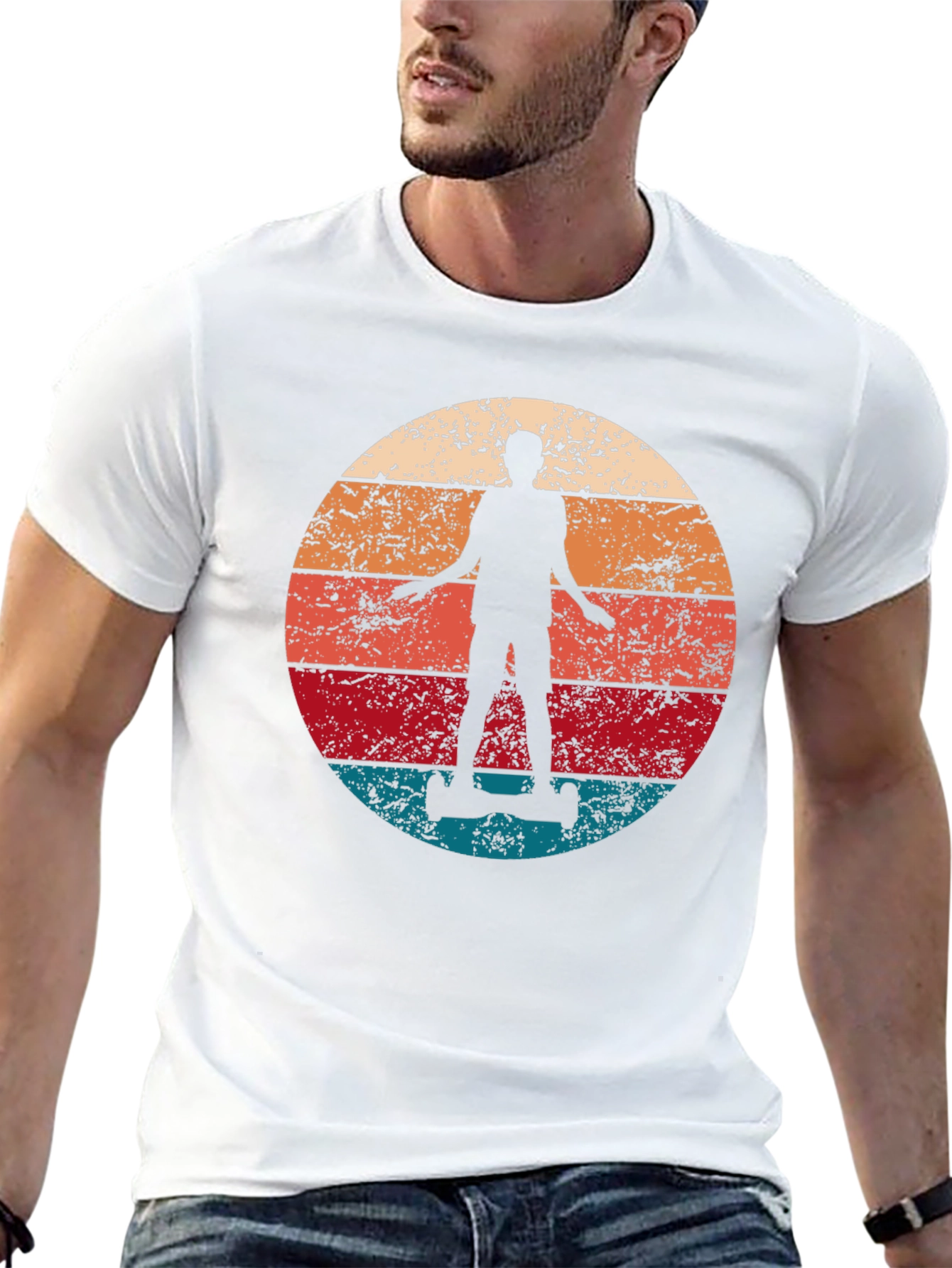 Retro Sunset Hoverboard T-Shirt