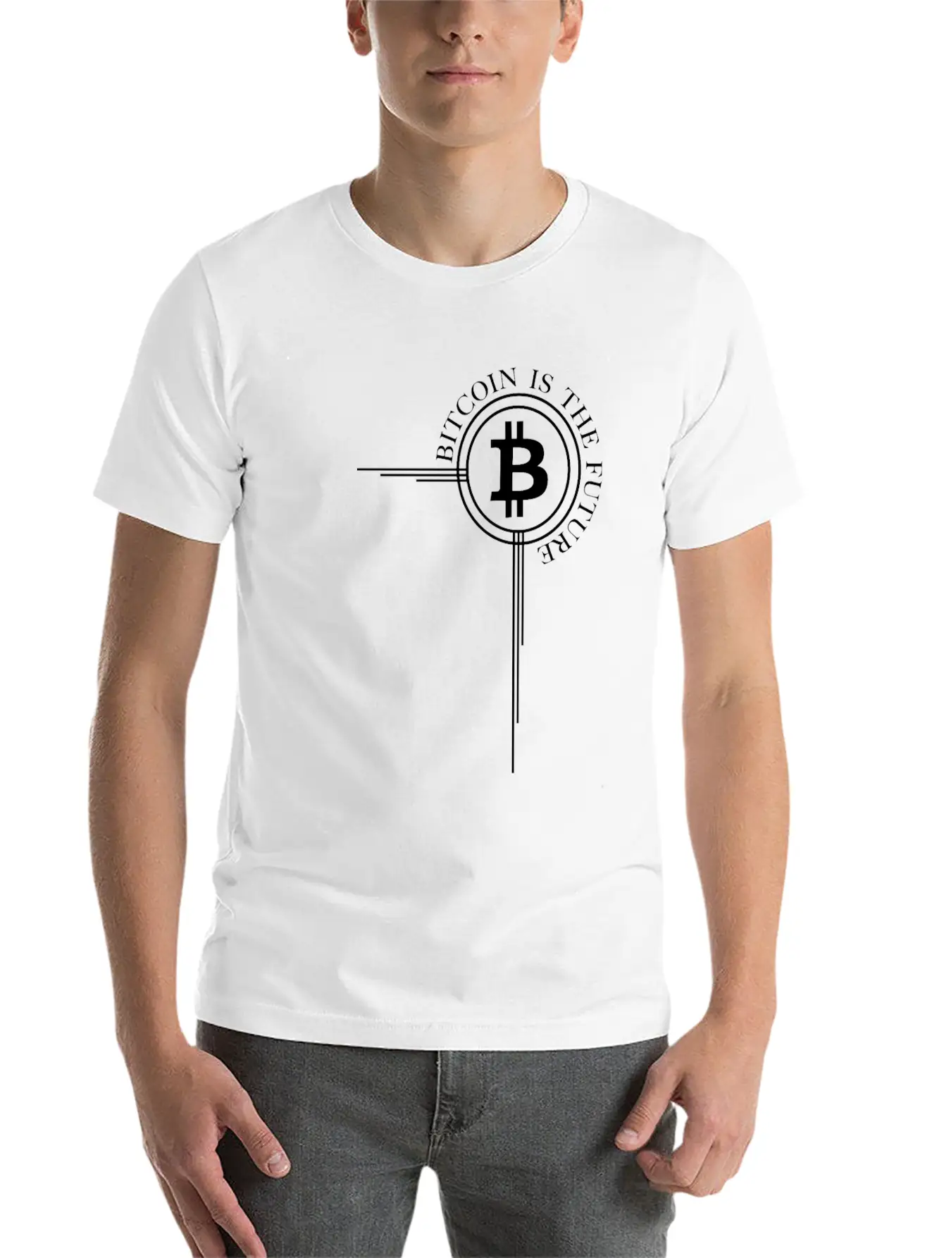 Bitcoin Cross Bitcoin Is The Future Cryptocurrency Timeless Short Sleeve Tee – Comfy And Minimalist Design