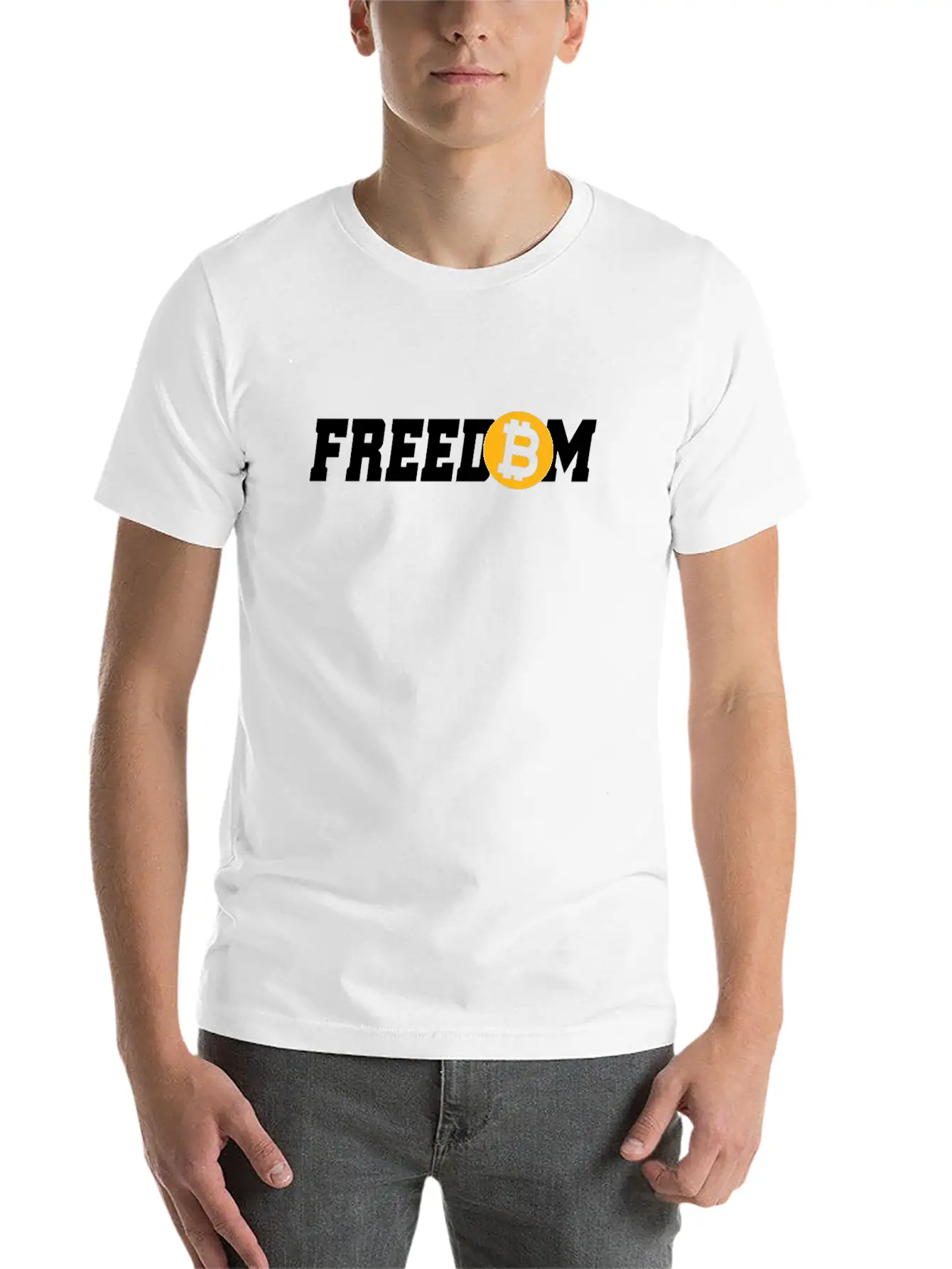 Bitcoin Freedom Cryptocurrency BTC Bitcoin Lover Unisex Short Sleeve Soft Cotton T-Shirt – Casual Everyday Wear