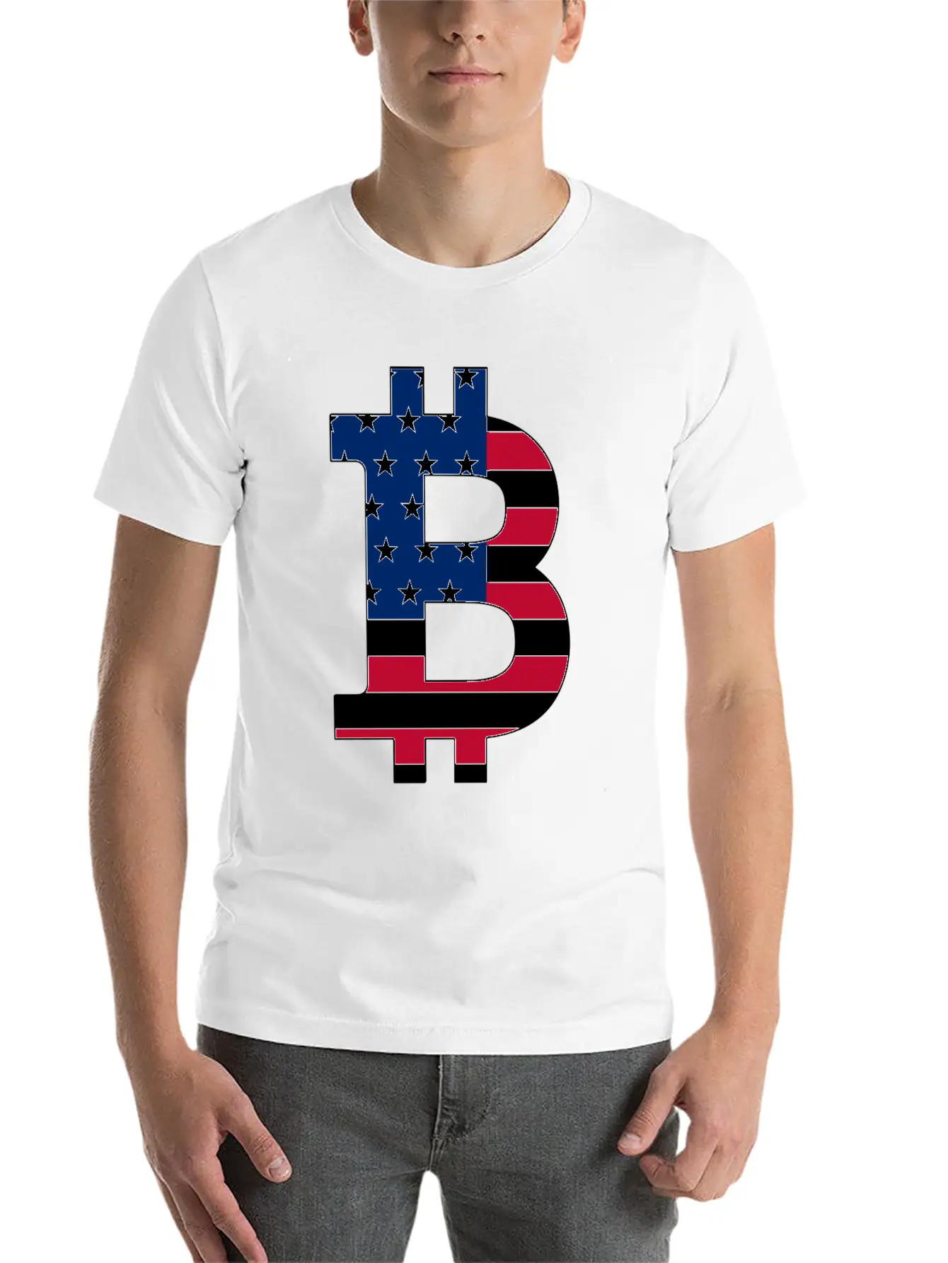 BITCOIN In USA Style Basic Graphic T-Shirt – Daily Comfort In Soft Cotton
