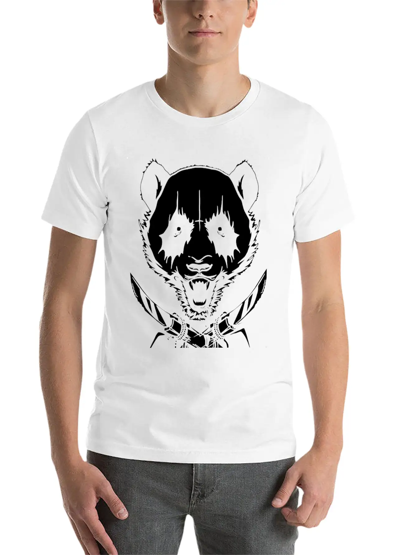 Black Metal Panda Timeless Short Sleeve Tee – Comfy And Minimalist Design