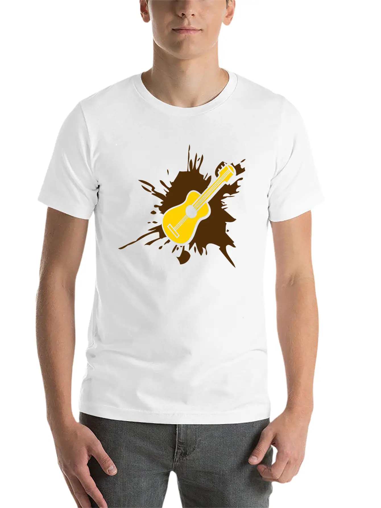 Blob Splatter Guitar Drop Graffiti Color Cool Lear Essential Unisex Summer Tee – Soft Cotton Casual Fit