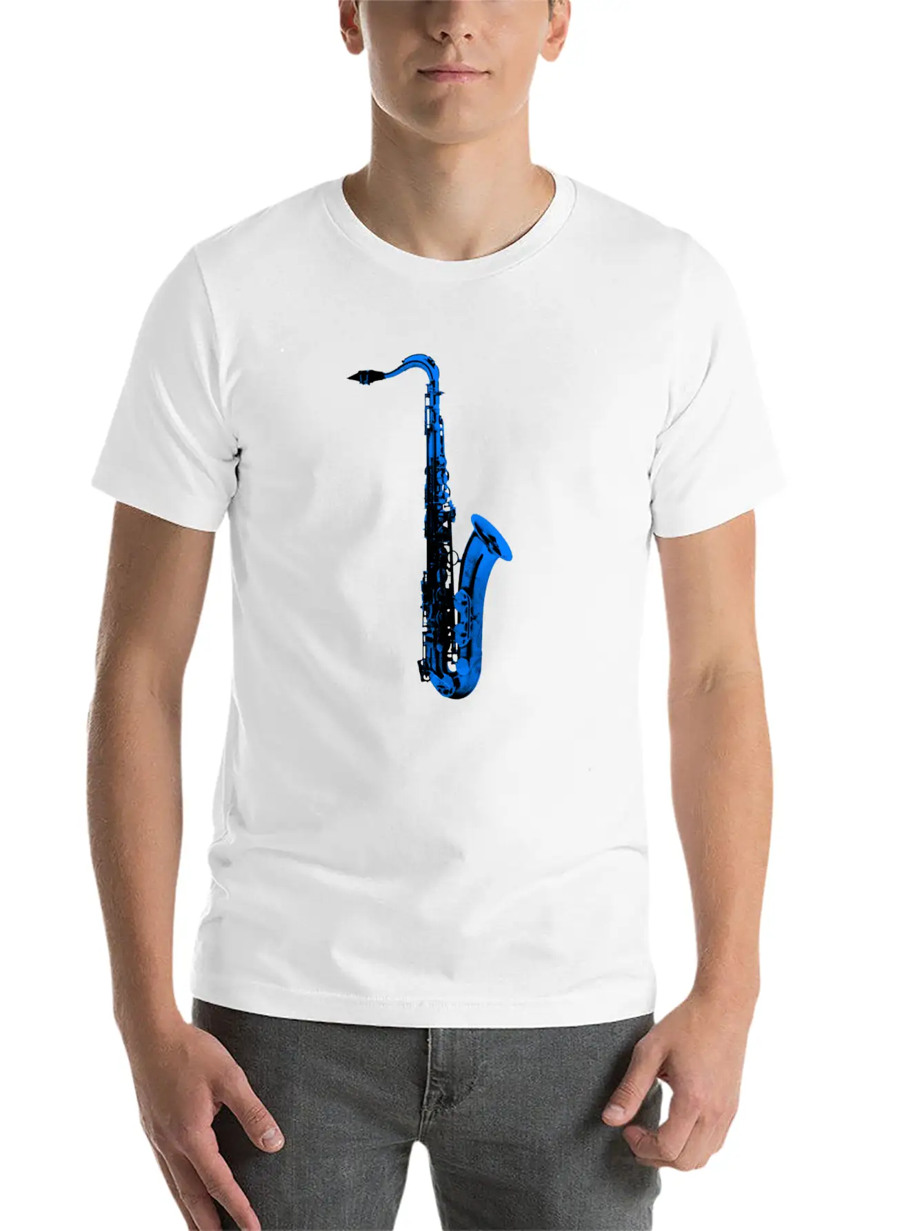 Blue Saxophone Essential Unisex Summer Tee – Soft Cotton Casual Fit